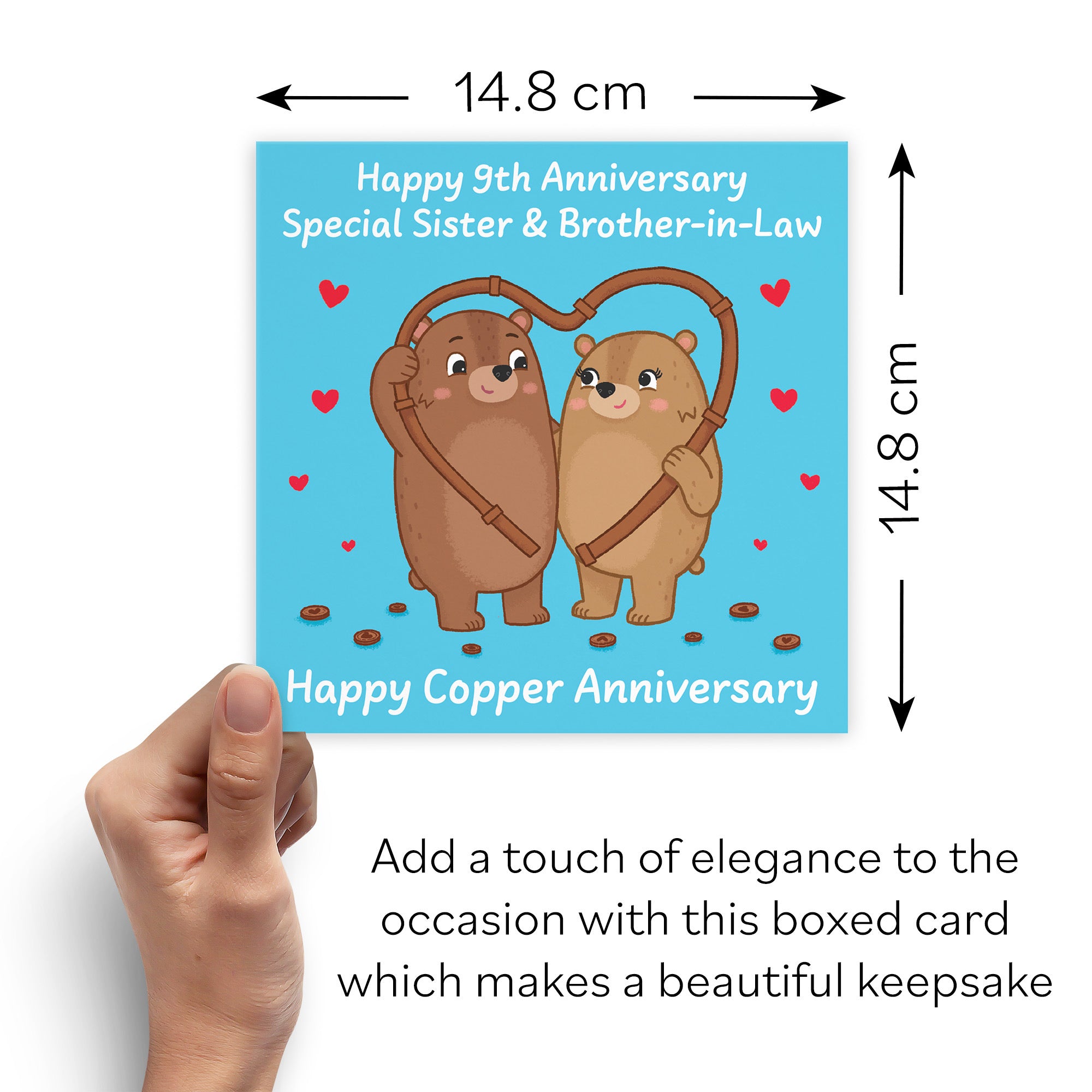 Boxed 9th Sister And Brother In Law Anniversary Card Love Story - Default Title (B0DHZTJV4J)