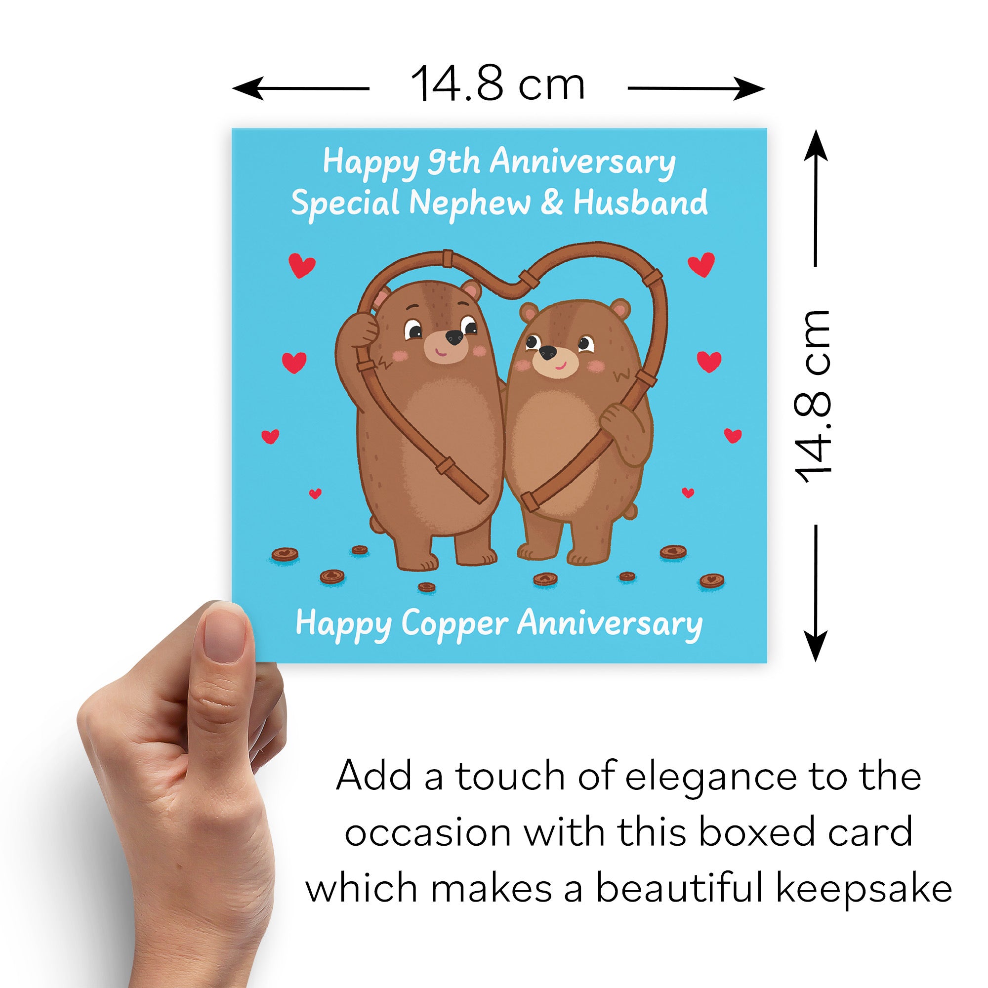 Boxed 9th Nephew And Husband Anniversary Card Love Story - Default Title (B0DHZTJWBY)