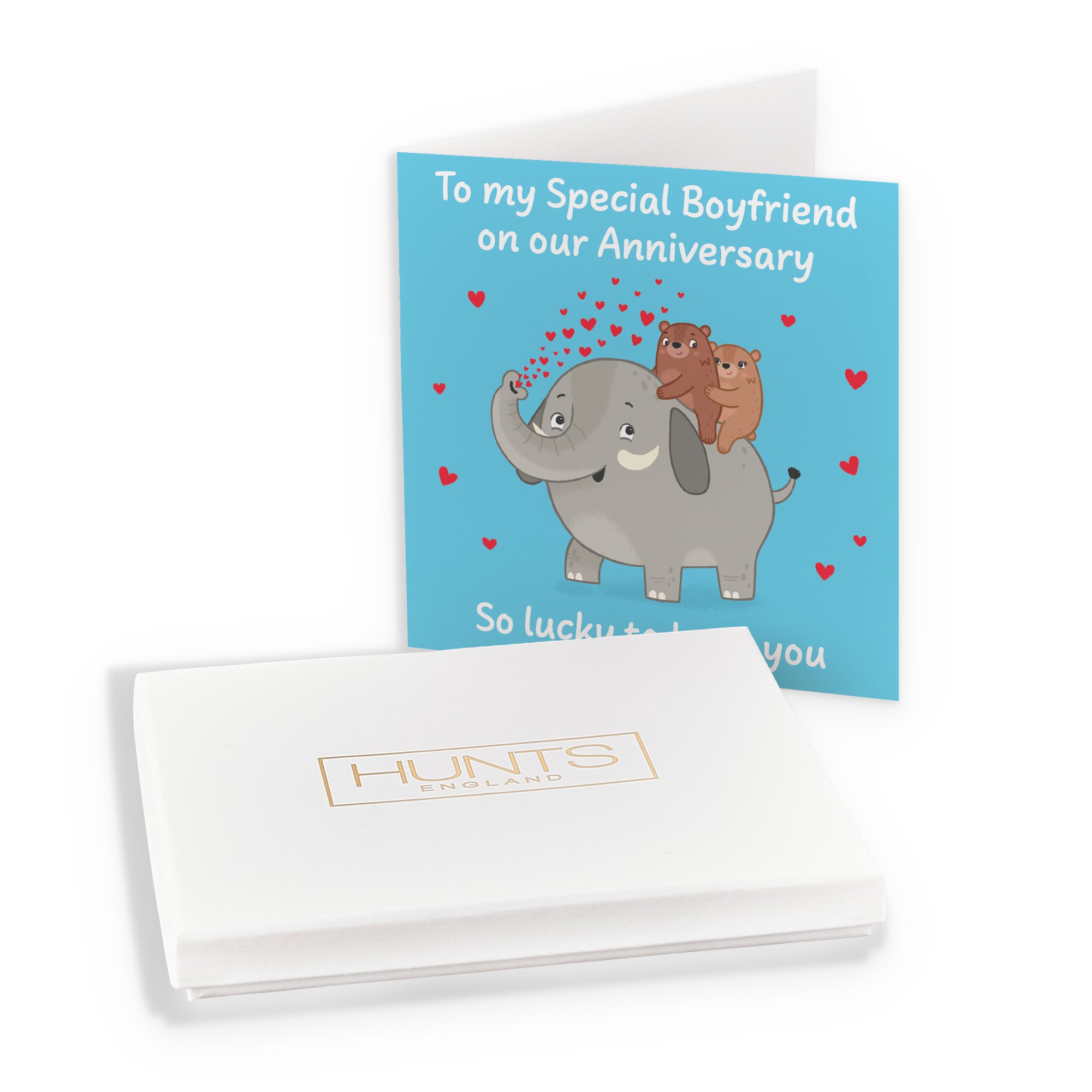 Boxed Boyfriend Anniversary Card Elephant Love Story - Default Title (B0DHZTK2WJ)