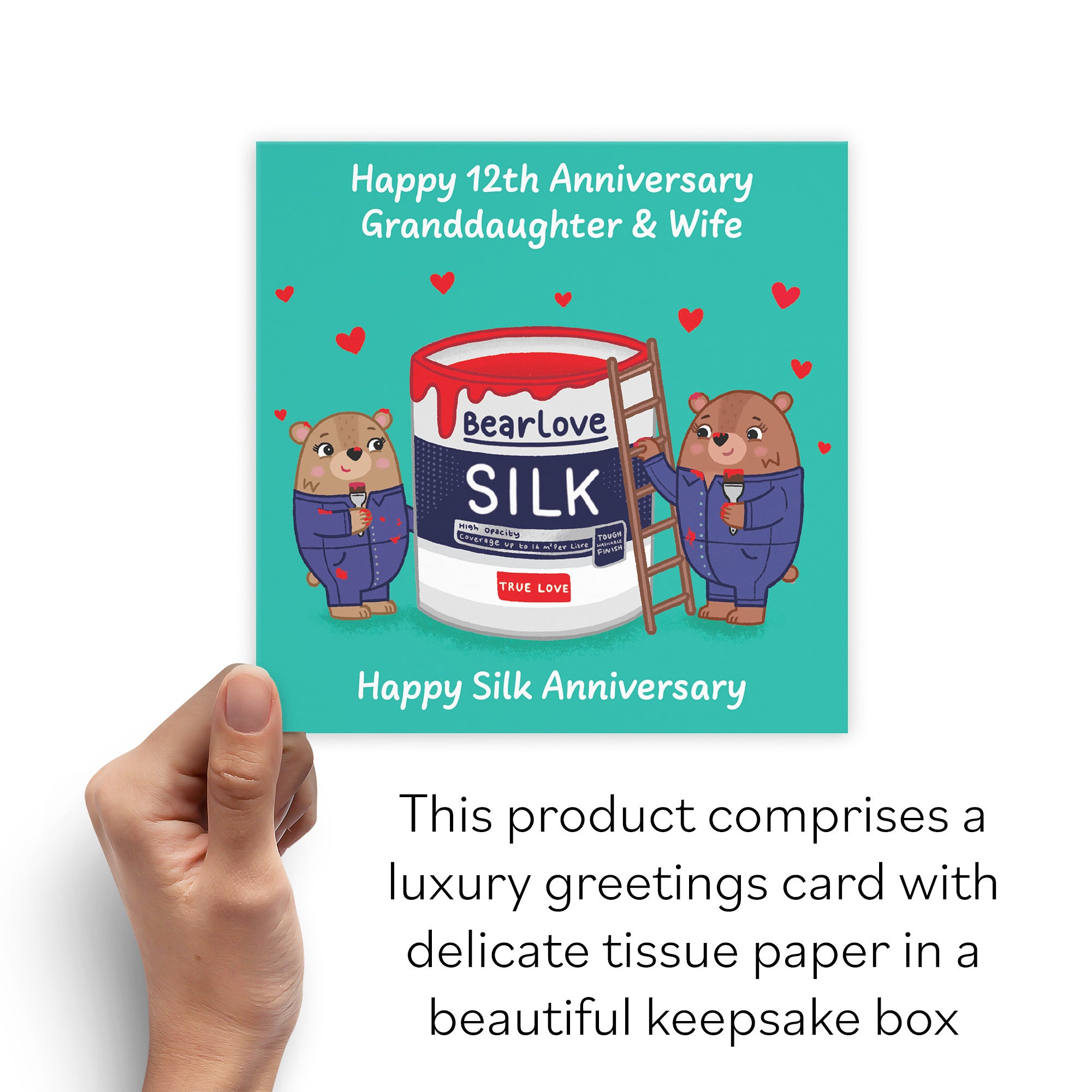 Boxed 12th Granddaughter And Wife Anniversary Card Love Story - Default Title (B0DHZTN6SC)