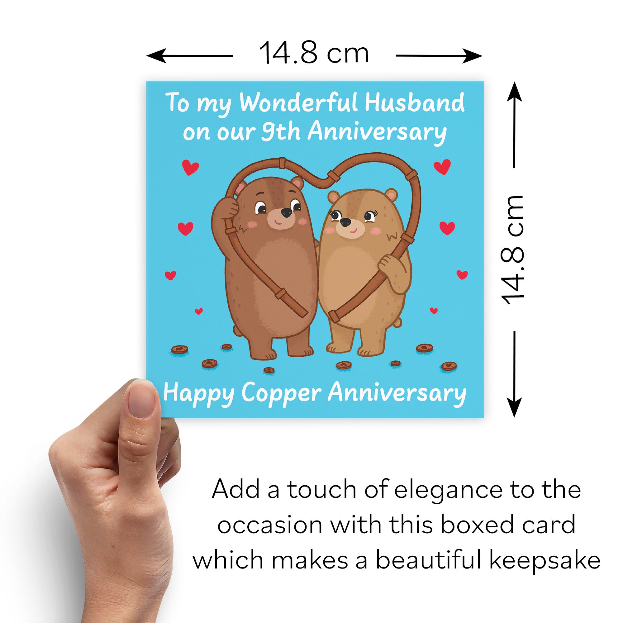 Boxed 9th Husband Anniversary Card Love Story - Default Title (B0DHZTNJVH)