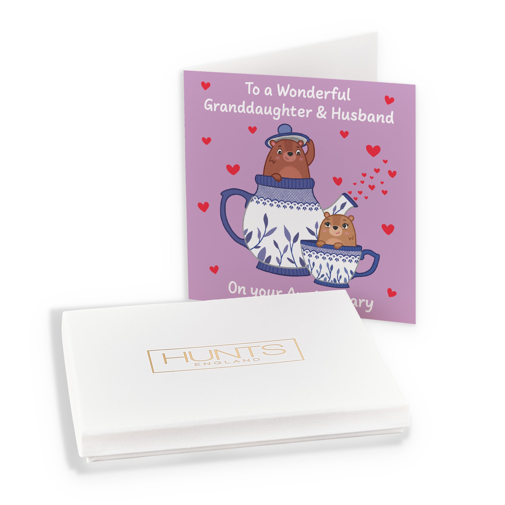 Boxed Granddaughter And Husband Anniversary Card Teapot Love Story - Default Title (B0DHZTRDH3)