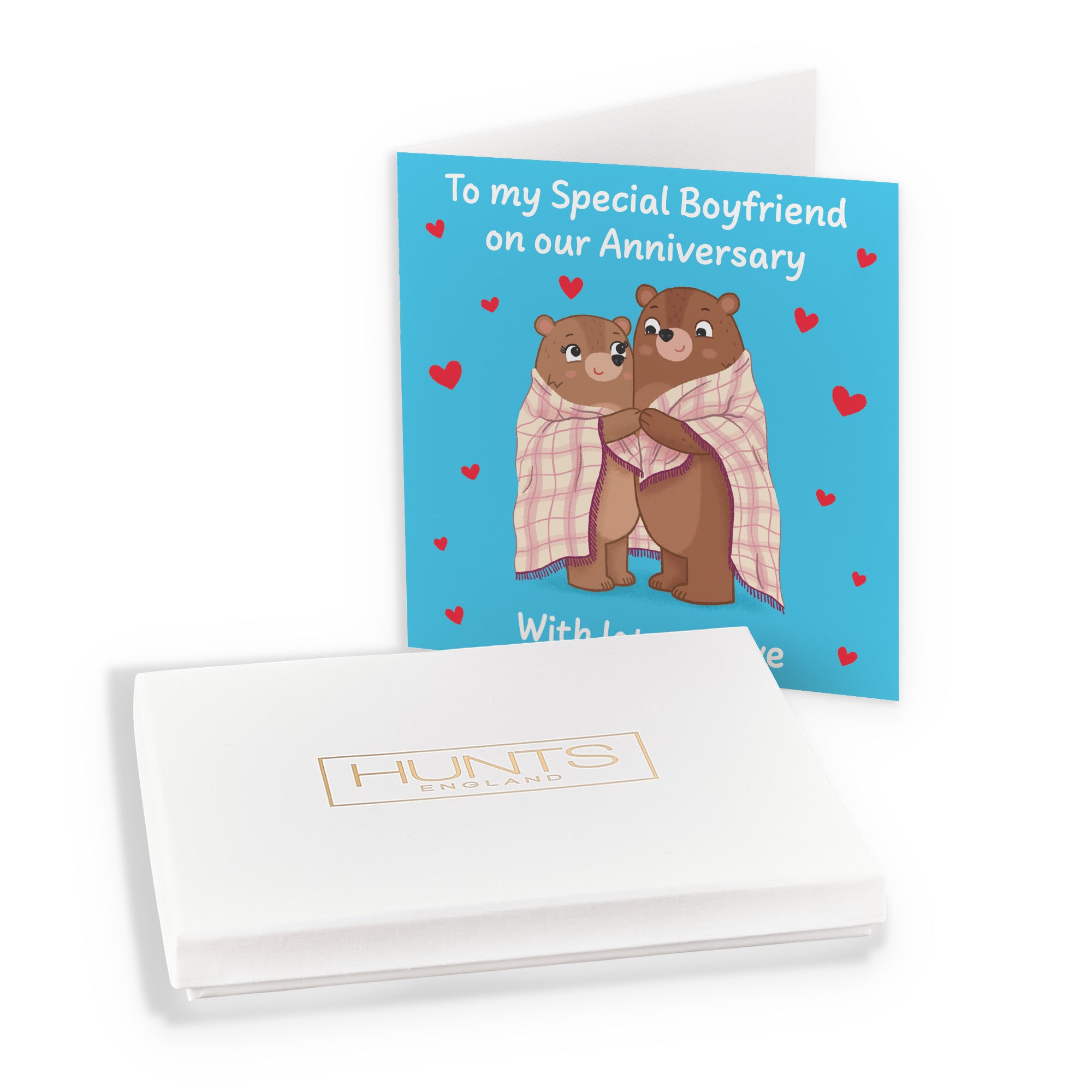 Boxed Boyfriend Anniversary Card Snuggly Bears Love Story - Default Title (B0DHZTRXSG)