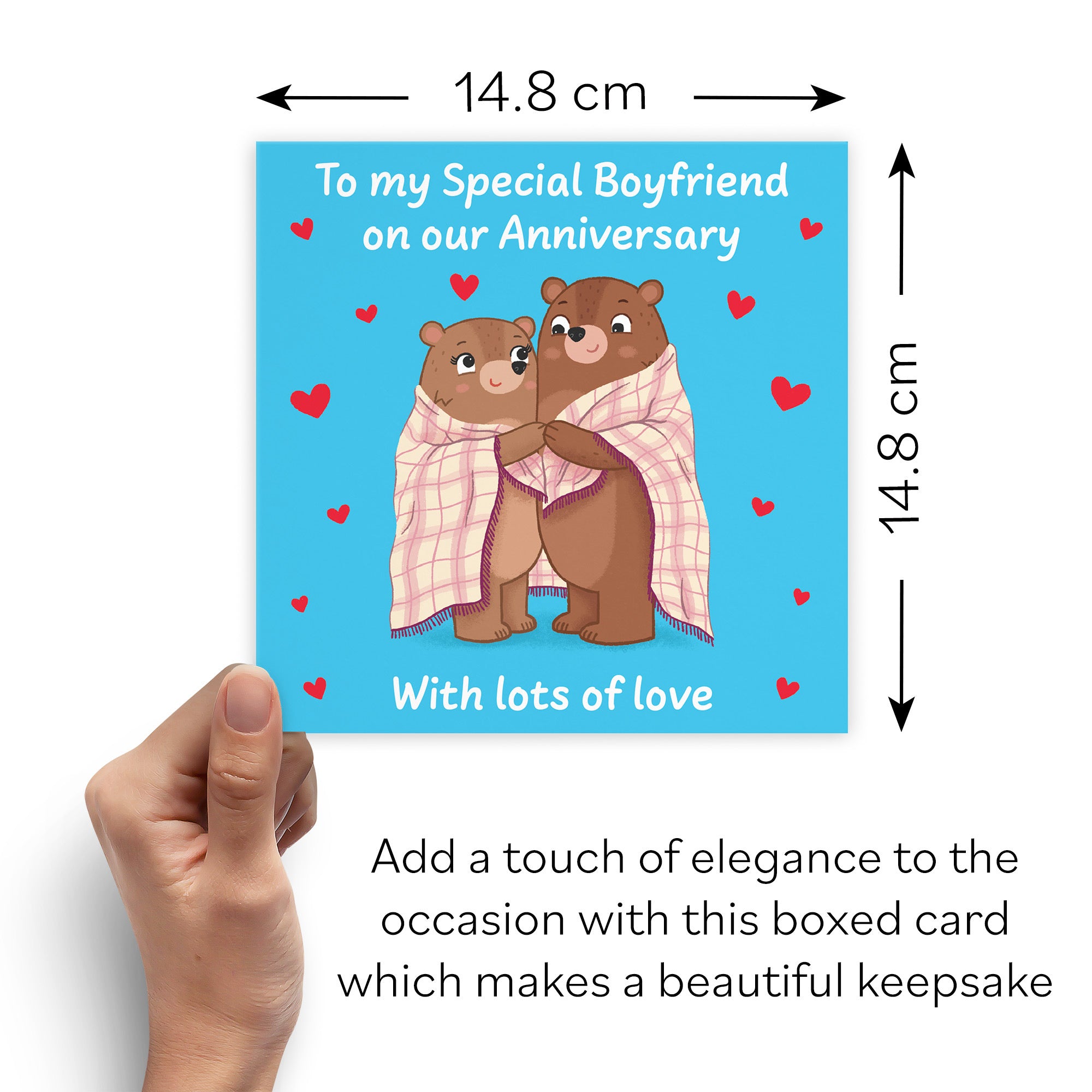 Boxed Boyfriend Anniversary Card Snuggly Bears Love Story - Default Title (B0DHZTRXSG)