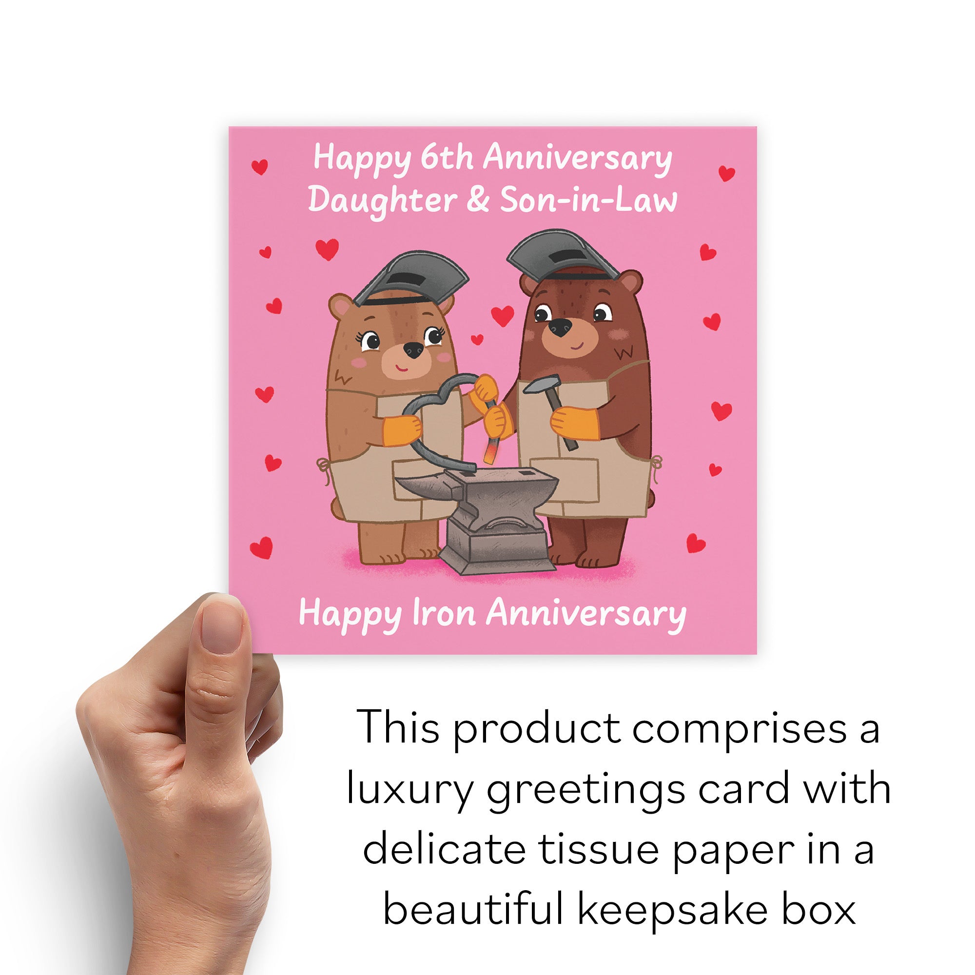 Boxed 6th Daughter And Son In Law Anniversary Card Love Story - Default Title (B0DHZTSHMW)
