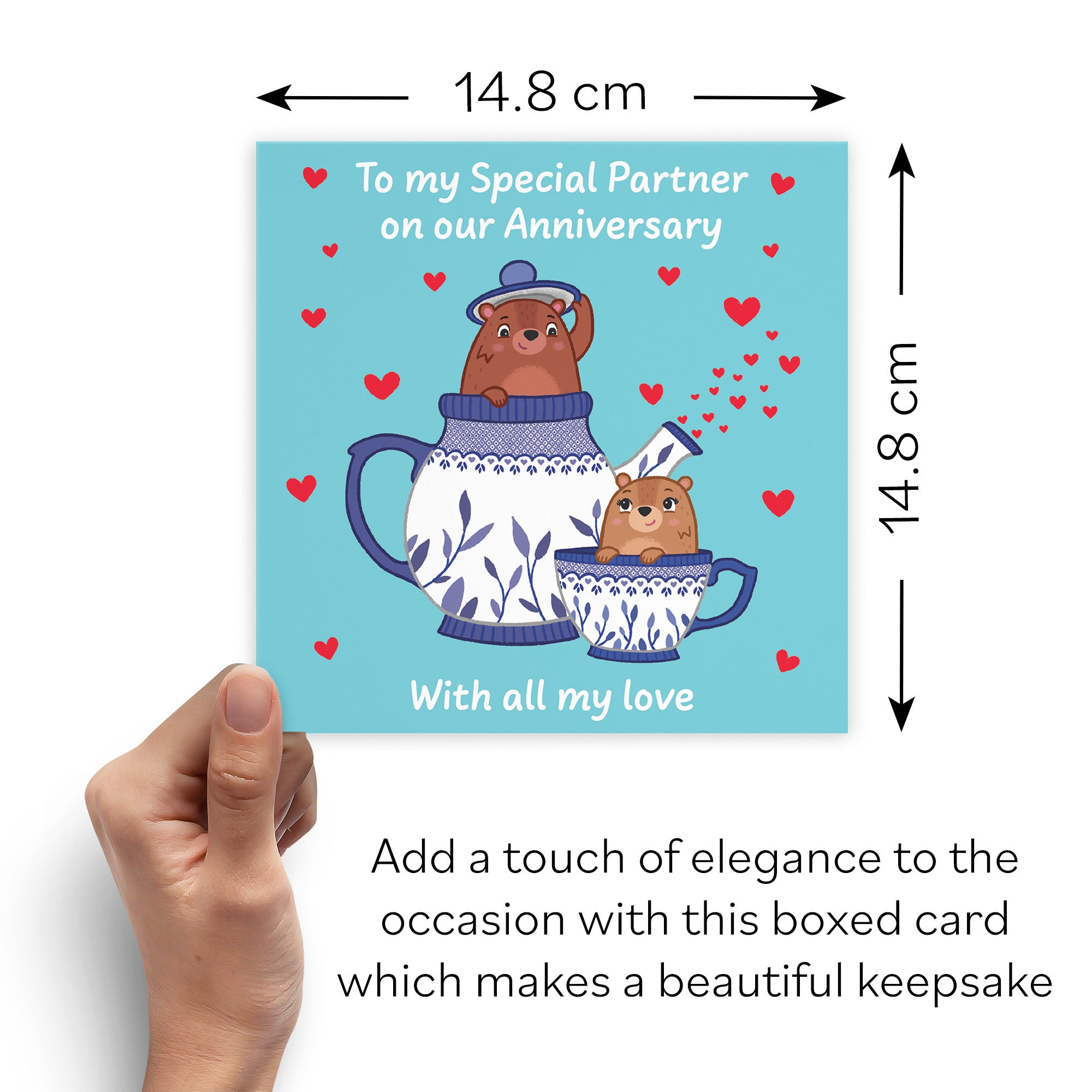 Boxed Partner Anniversary Card Teapot Love Story - Default Title (B0DHZTWGNP)