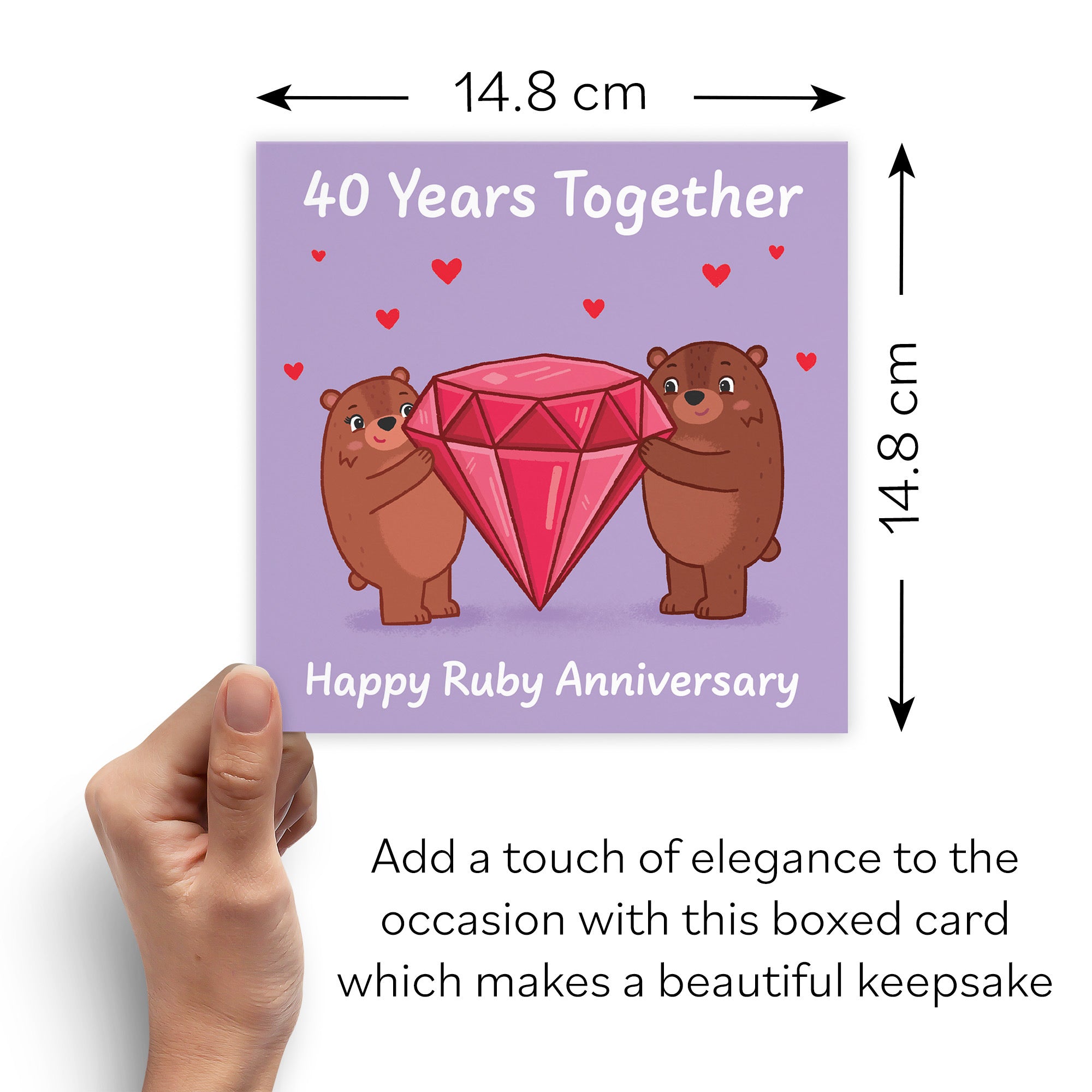 Boxed 40th Anniversary Card Love Story - Default Title (B0DHZTY59L)