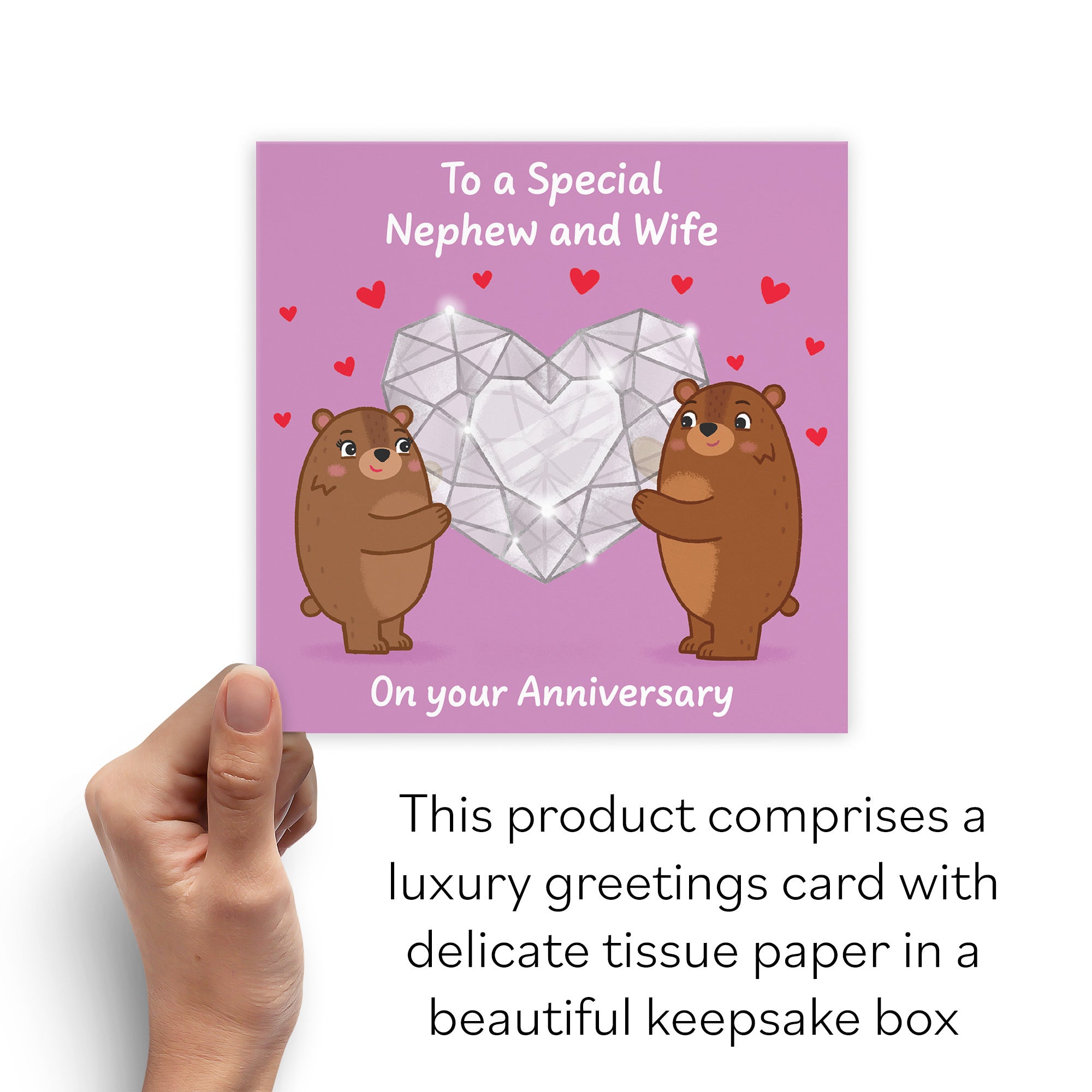 Boxed Nephew And Wife Anniversary Card Sparkling Love Story - Default Title (B0DHZV1D2G)