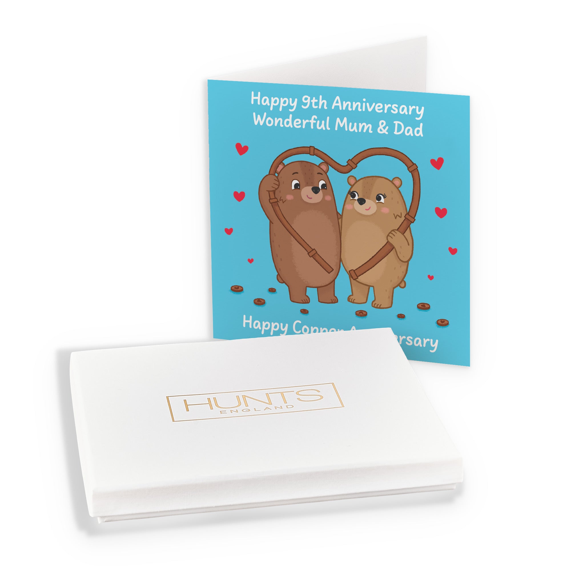 Boxed 9th Mum And Dad Anniversary Card Love Story - Default Title (B0DHZV2LQY)