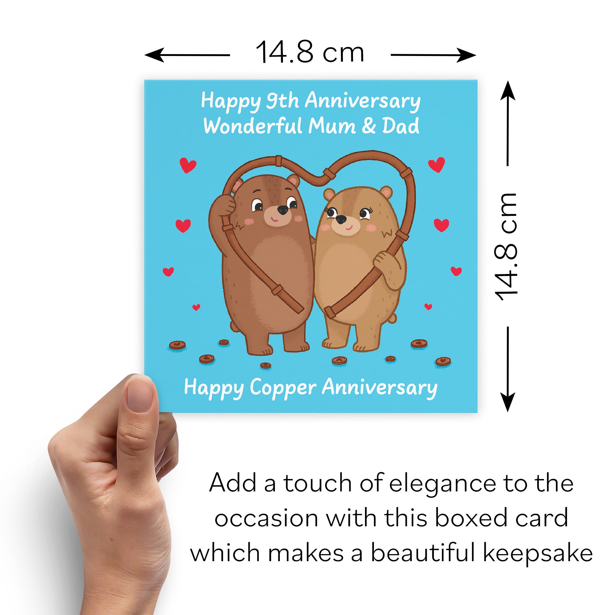 Boxed 9th Mum And Dad Anniversary Card Love Story - Default Title (B0DHZV2LQY)