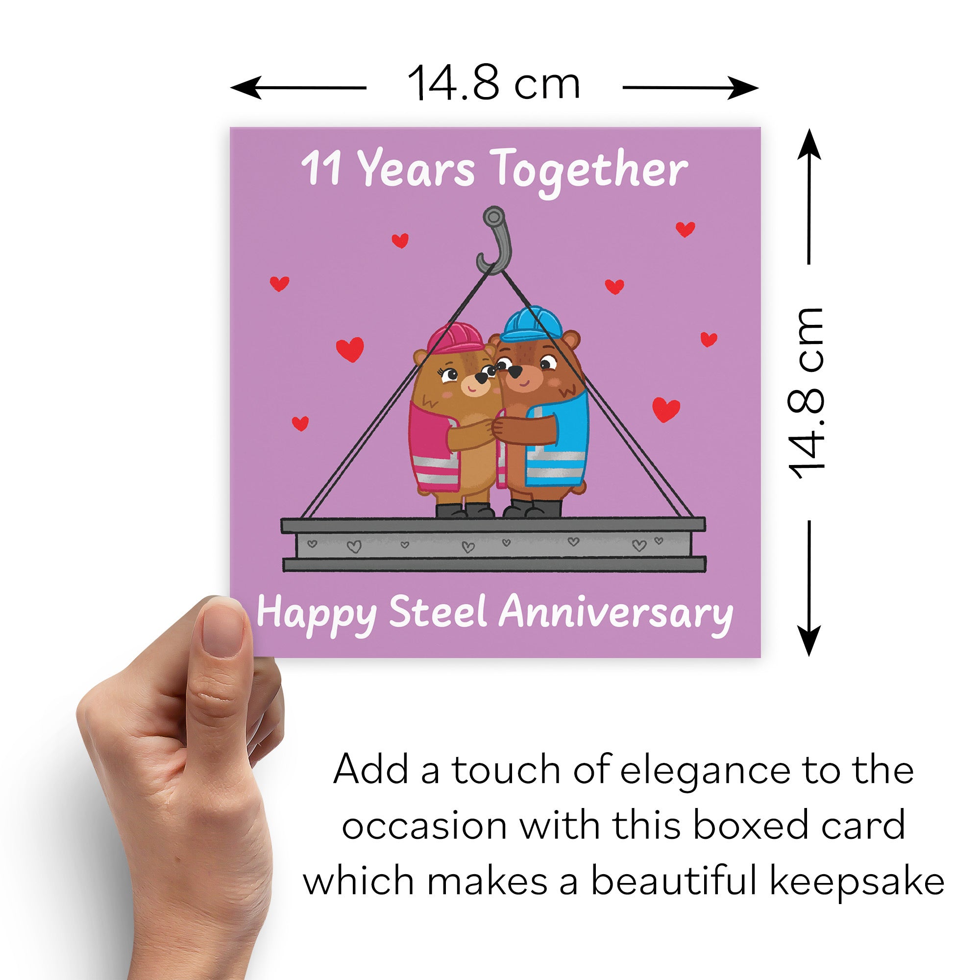 Boxed 11th Anniversary Card Love Story - Default Title (B0DHZV2ZRP)