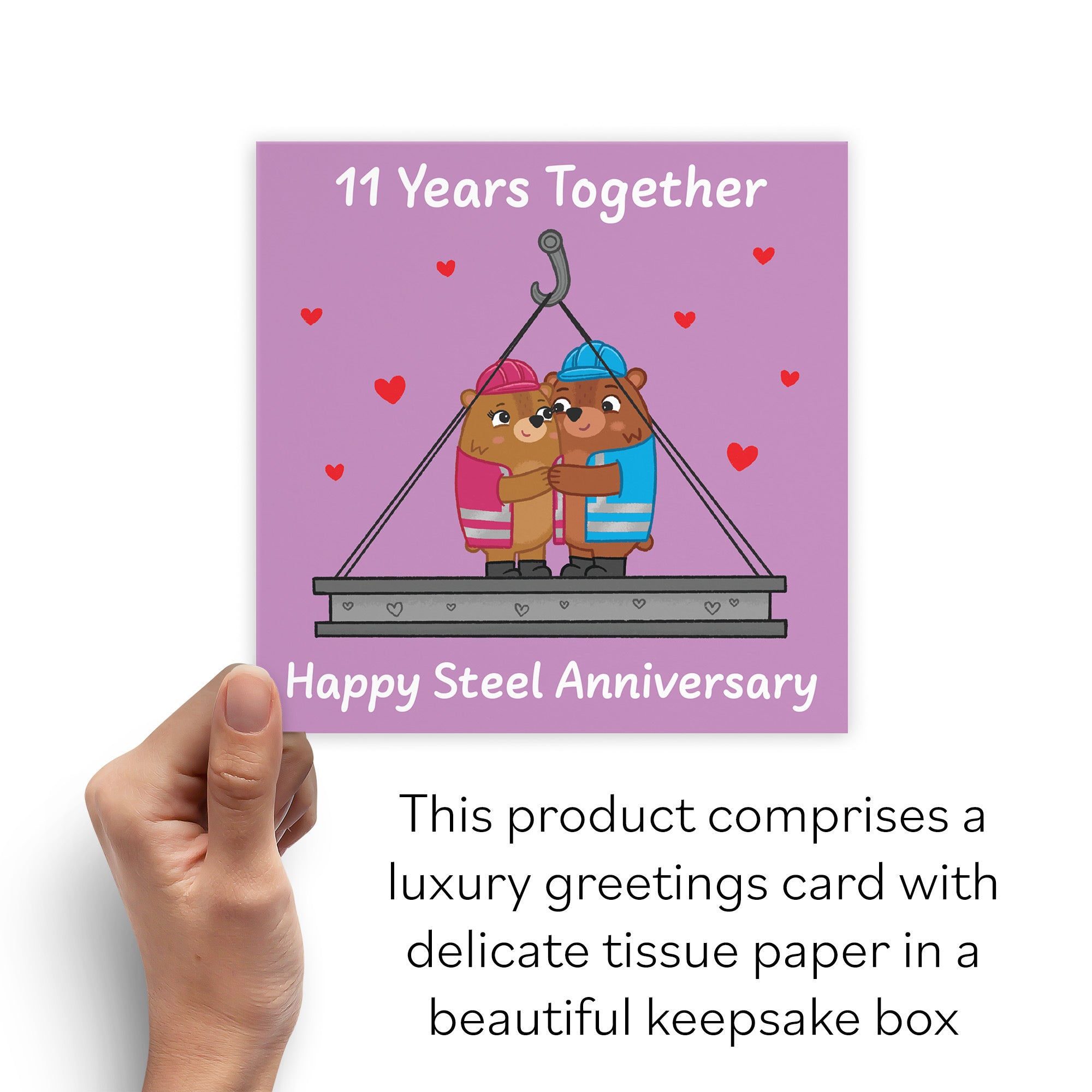 Boxed 11th Anniversary Card Love Story - Default Title (B0DHZV2ZRP)