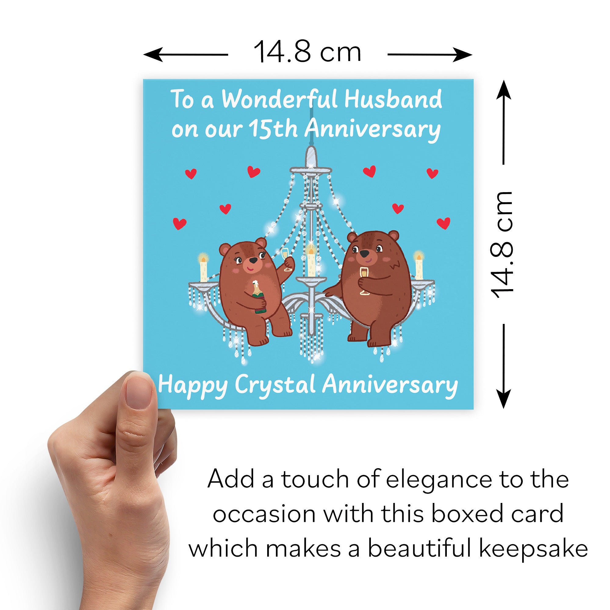 Boxed 15th Husband Anniversary Card Love Story - Default Title (B0DHZV34MD)