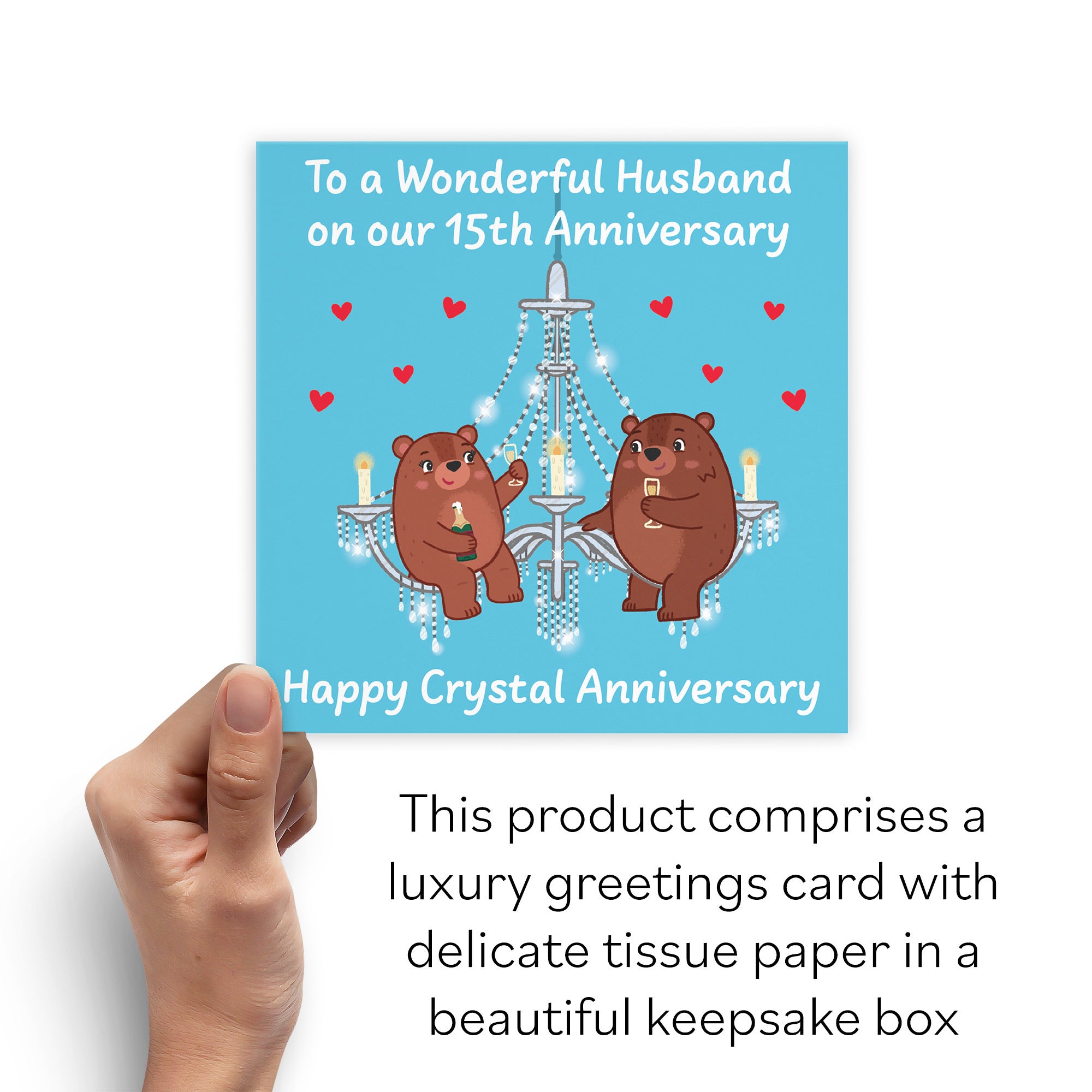 Boxed 15th Husband Anniversary Card Love Story - Default Title (B0DHZV34MD)