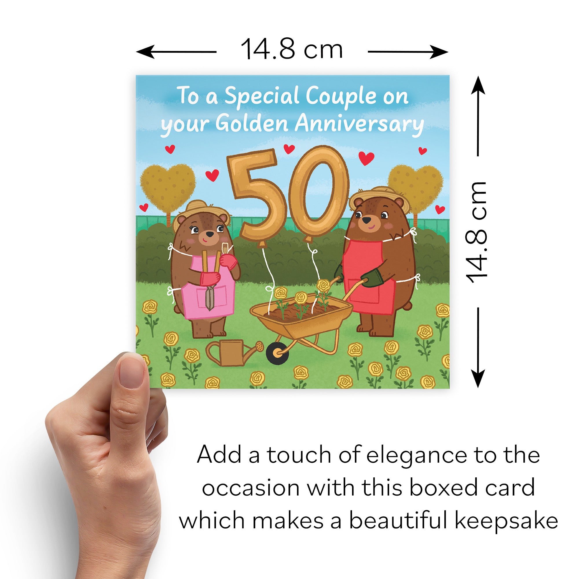 Boxed 50th Couple Anniversary Card Love Story - Default Title (B0DHZV474X)