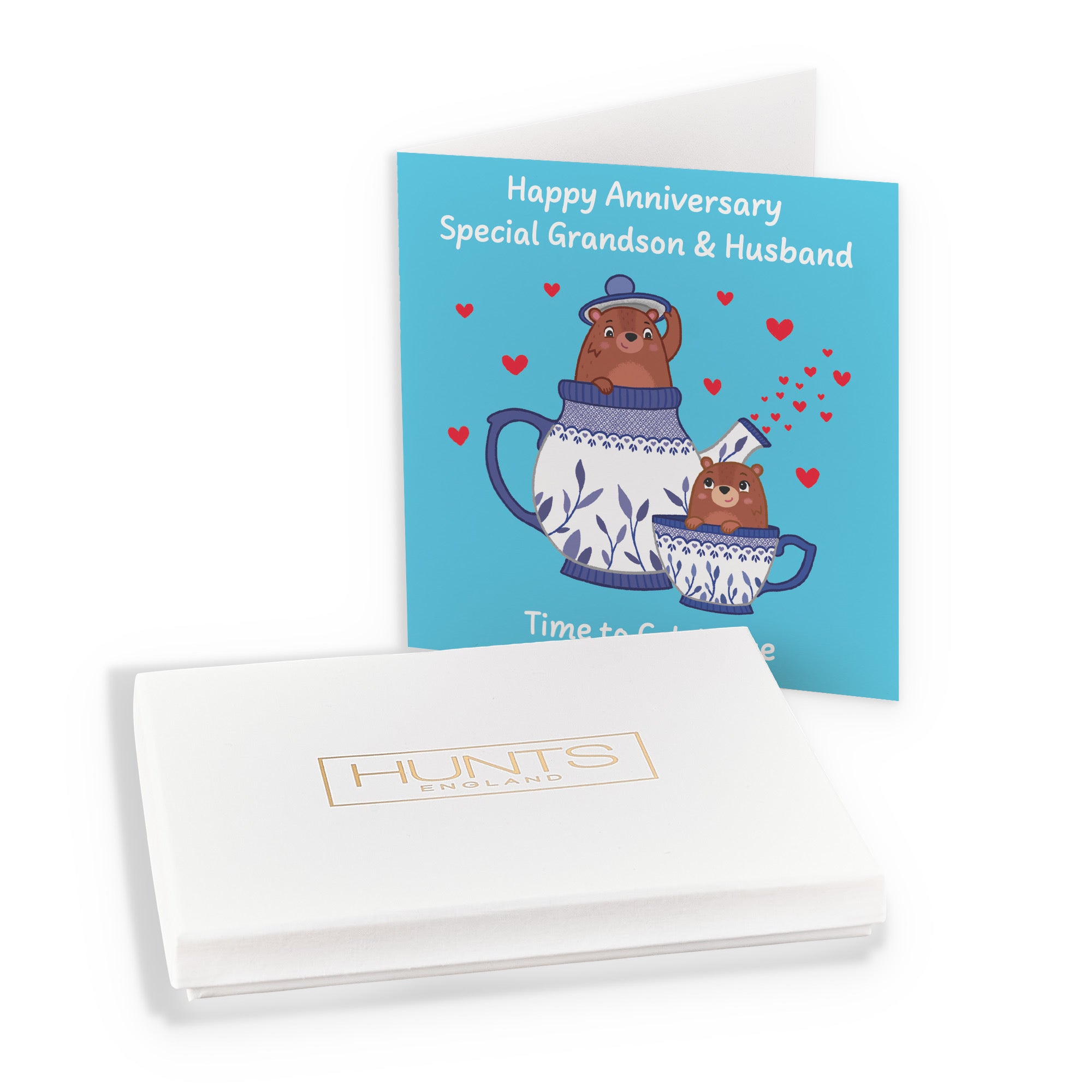 Boxed Grandson And Husband Anniversary Card Teapot Love Story - Default Title (B0DHZV5TRB)