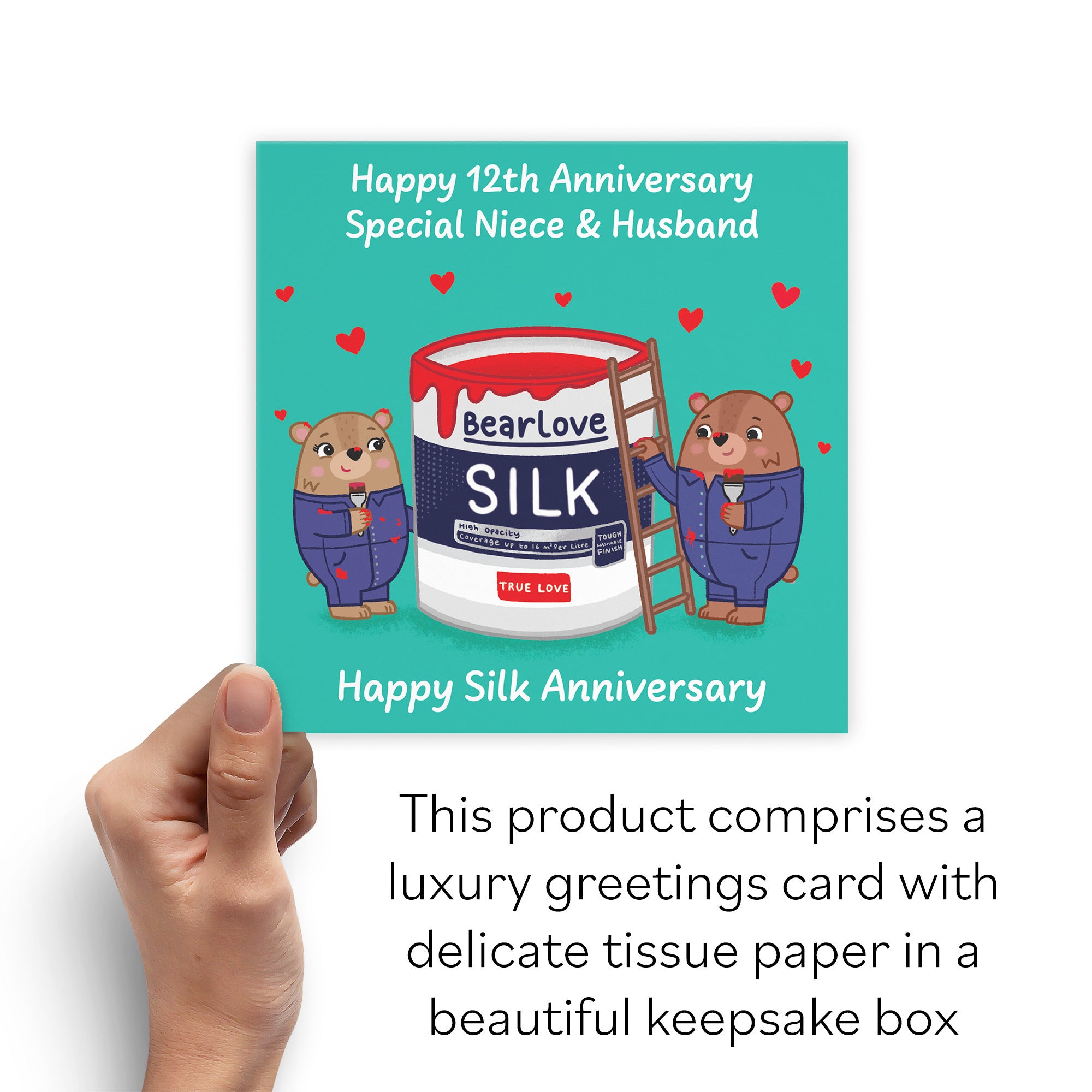 Boxed 12th Niece And Husband Anniversary Card Love Story - Default Title (B0DHZV6YVS)