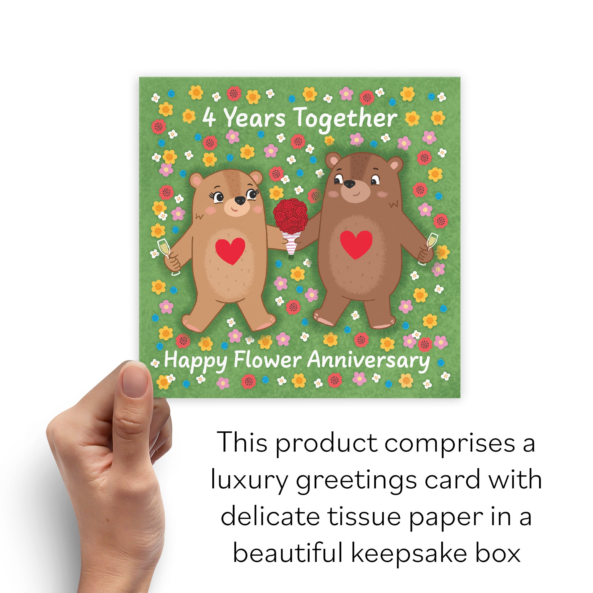 Boxed 4th Anniversary Card Love Story - Default Title (B0DHZV9CJQ)