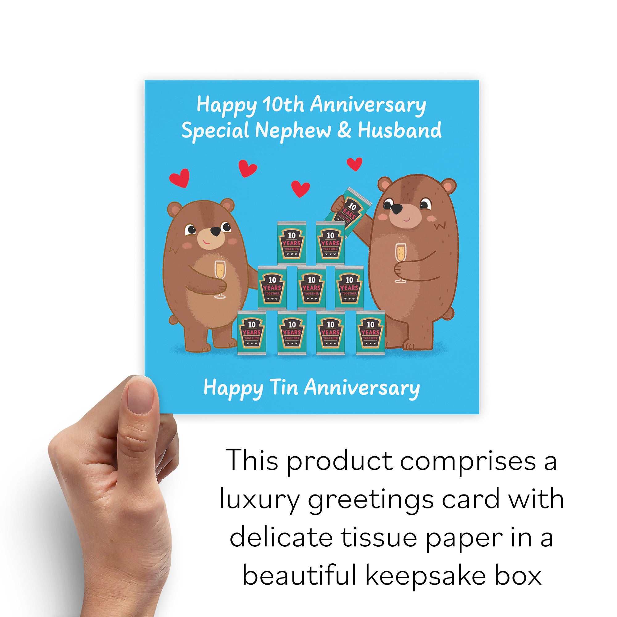 Boxed 10th Nephew And Husband Anniversary Card Love Story - Default Title (B0DHZVB9Z7)