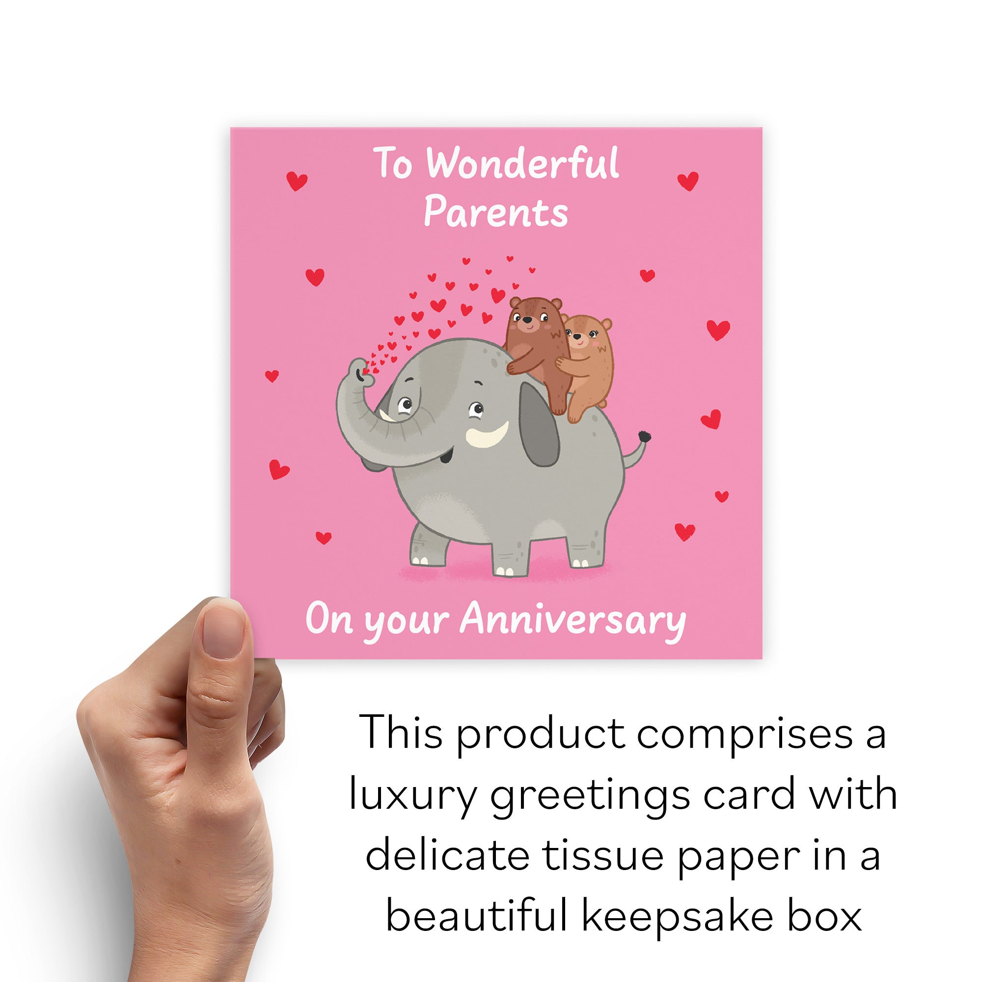 Boxed Parents Anniversary Card Elephant Love Story - Default Title (B0DHZVBDSQ)