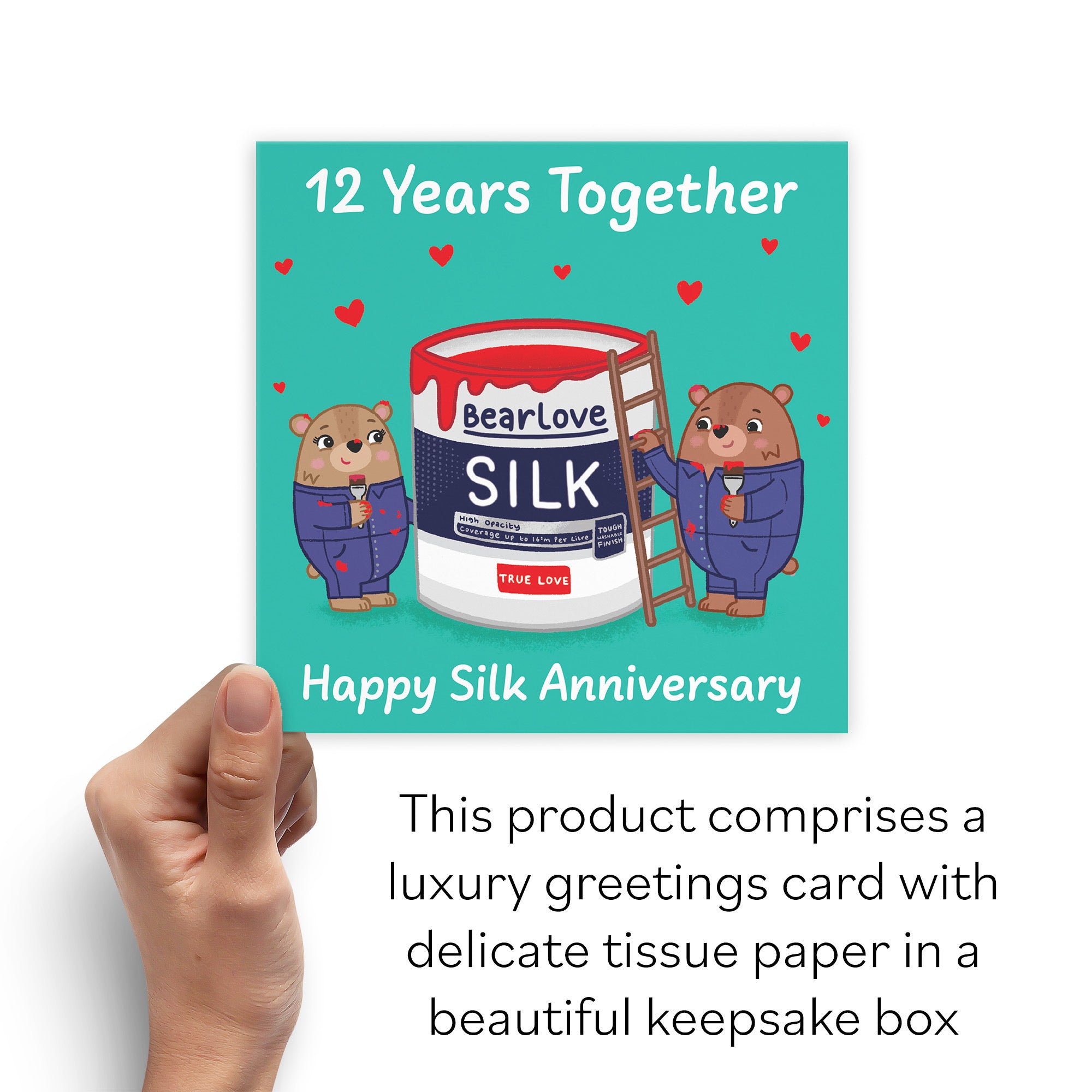 Boxed 12th Anniversary Card Love Story - Default Title (B0DHZVBRZV)