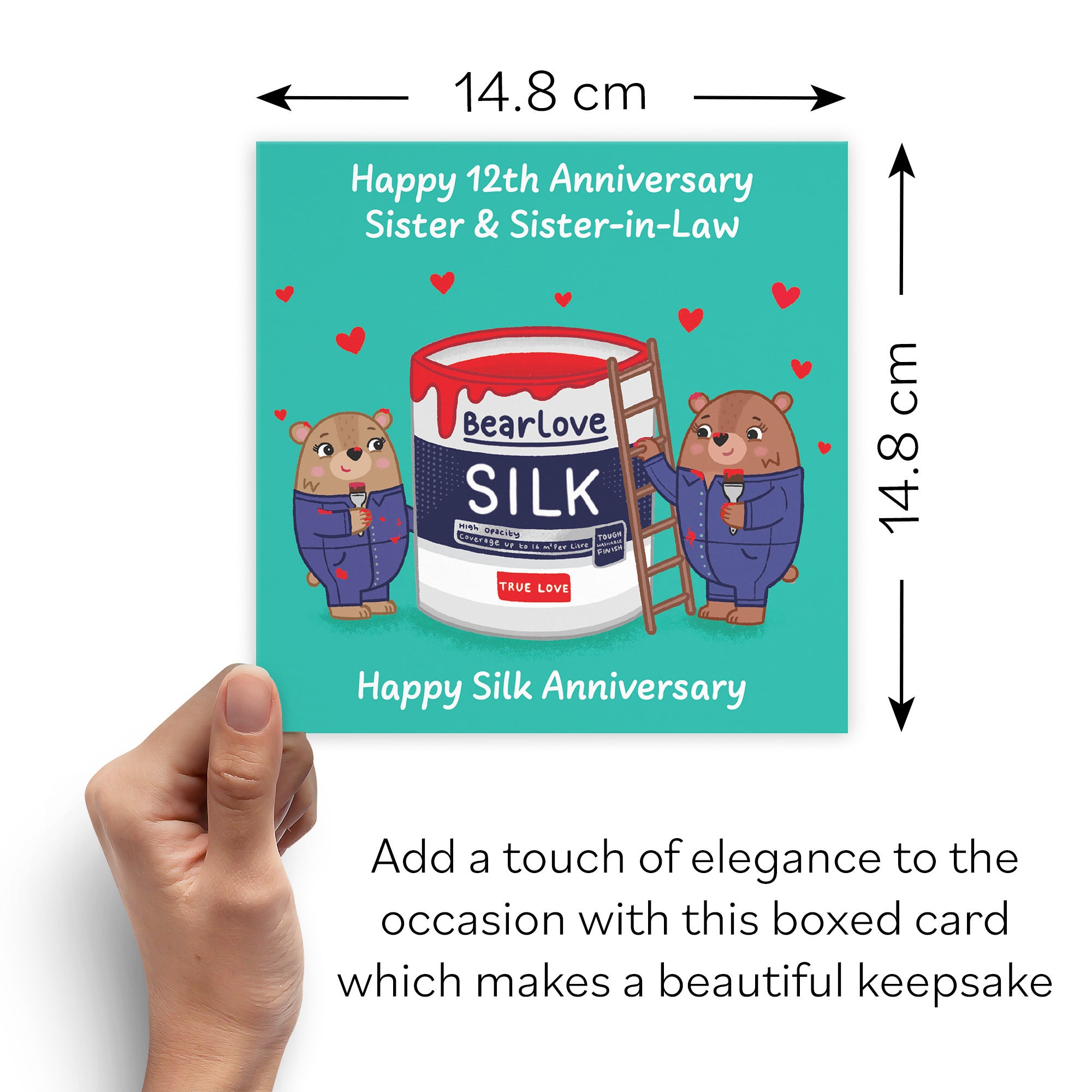 Boxed 12th Sister And Sister In Law Anniversary Card Love Story - Default Title (B0DHZVCCNC)