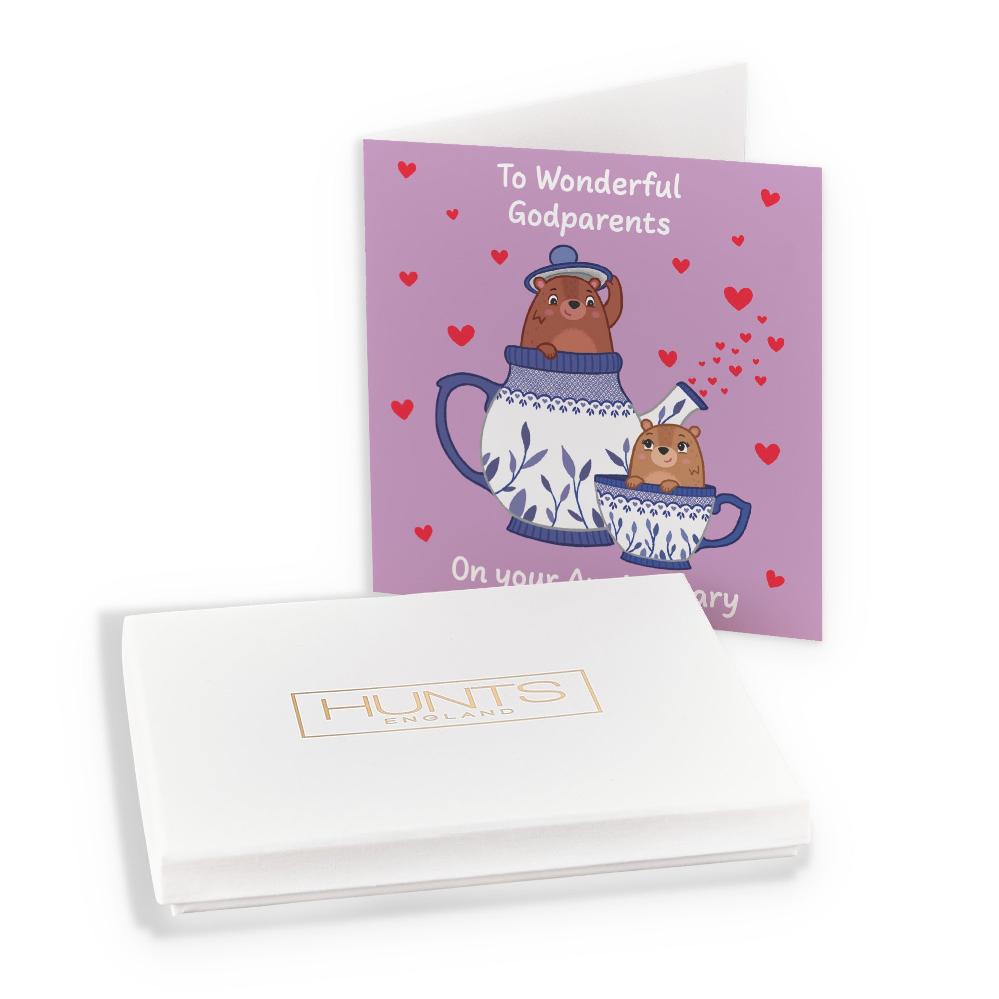 Boxed Godparents Anniversary Card Teapot Love Story - Default Title (B0DHZVDNTH)