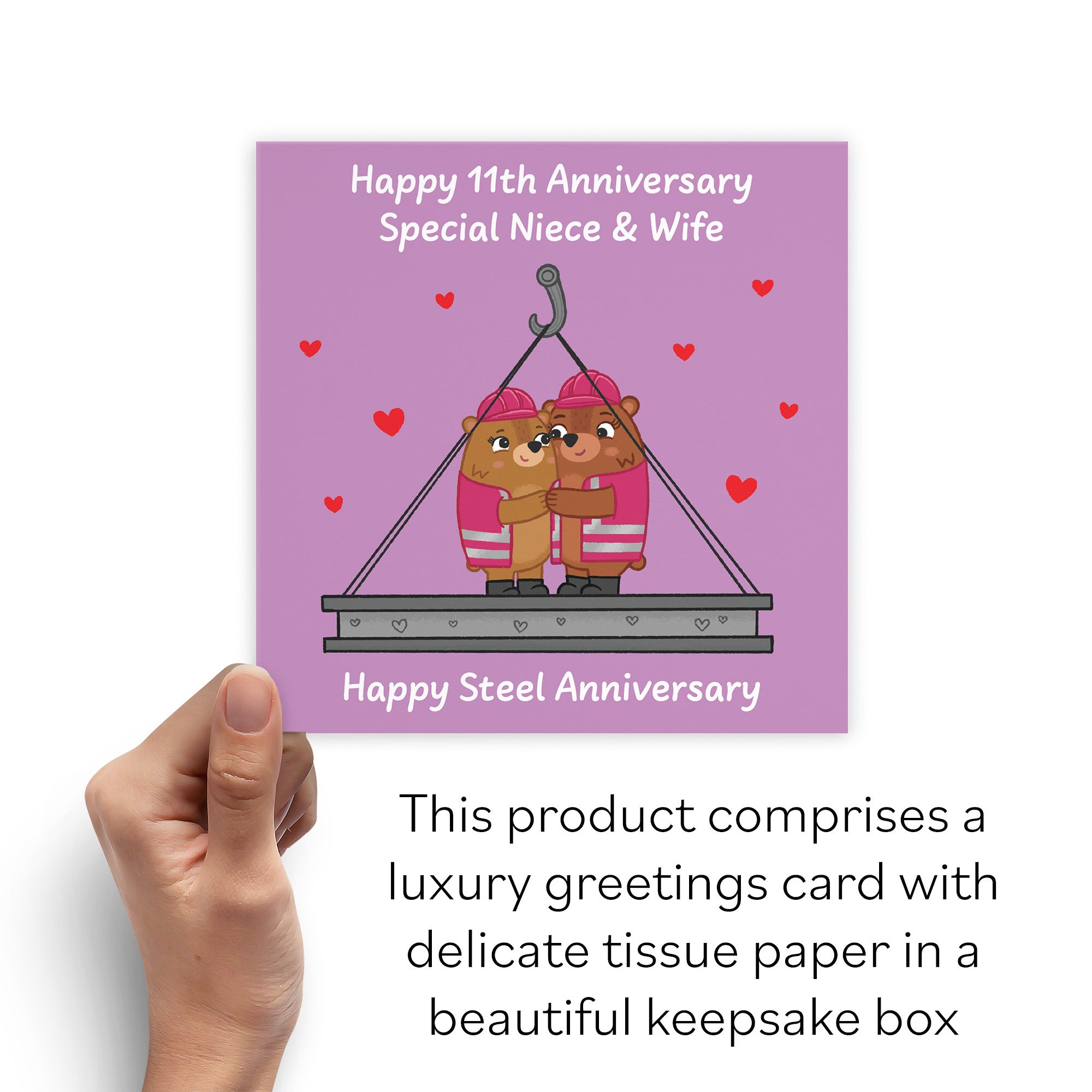 Boxed 11th Niece And Wife Anniversary Card Love Story - Default Title (B0DHZVGT5Q)