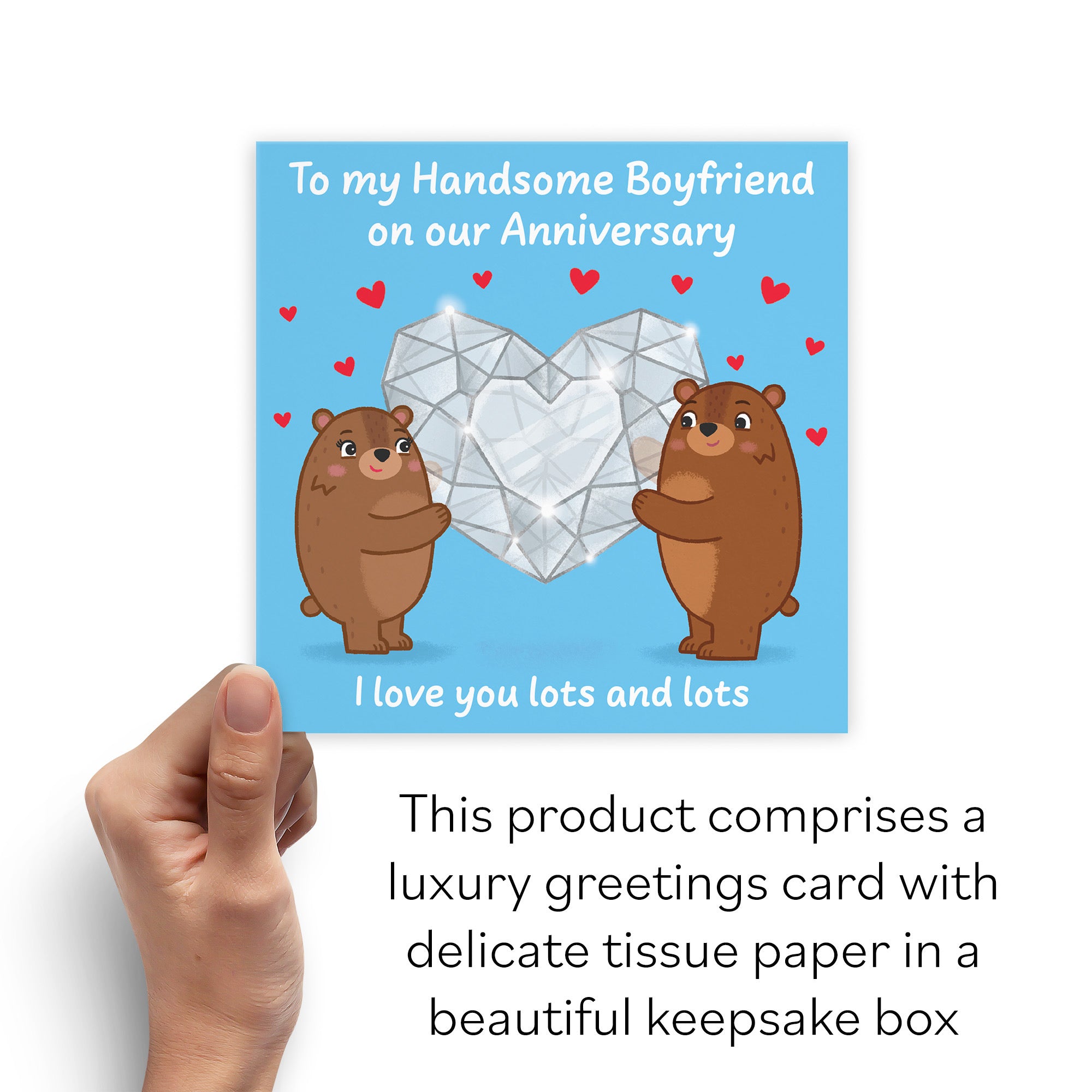 Boxed Boyfriend Anniversary Card Sparkling Love Story - Default Title (B0DHZVHTSJ)