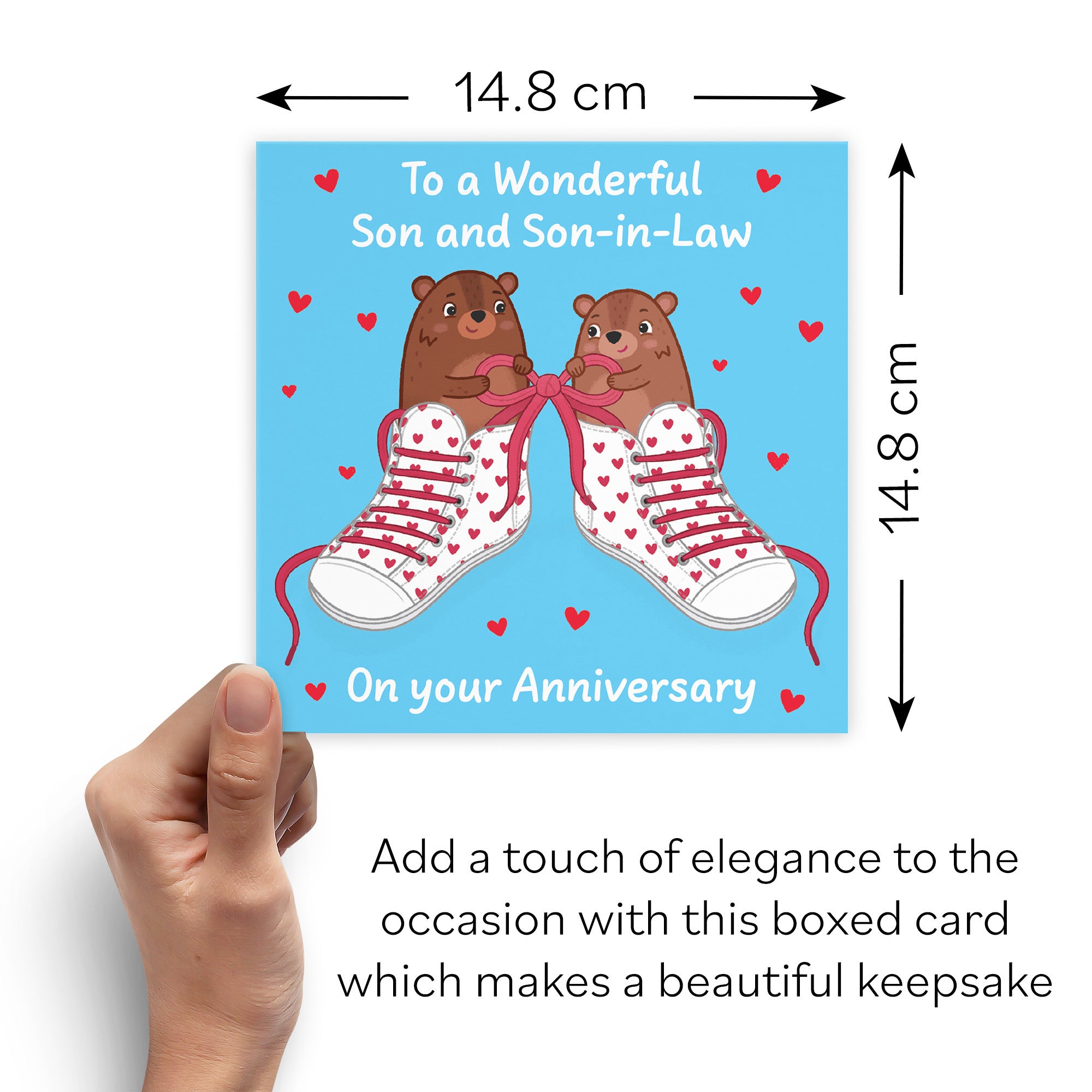 Boxed Son And Son In Law Anniversary Card Laces Love Story - Default Title (B0DHZVWM1S)