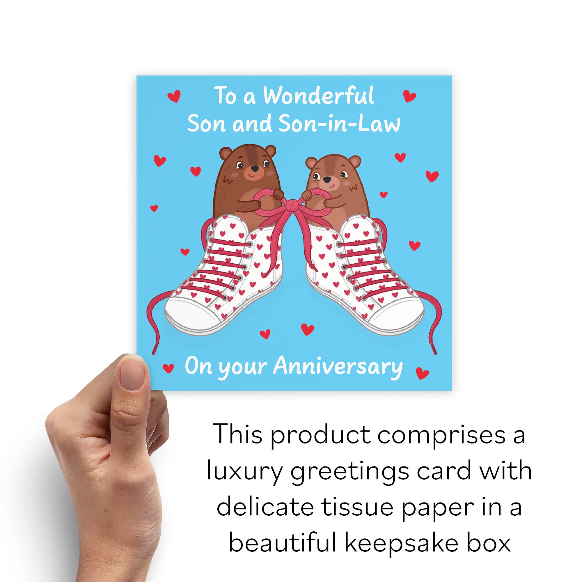 Boxed Son And Son In Law Anniversary Card Laces Love Story - Default Title (B0DHZVWM1S)