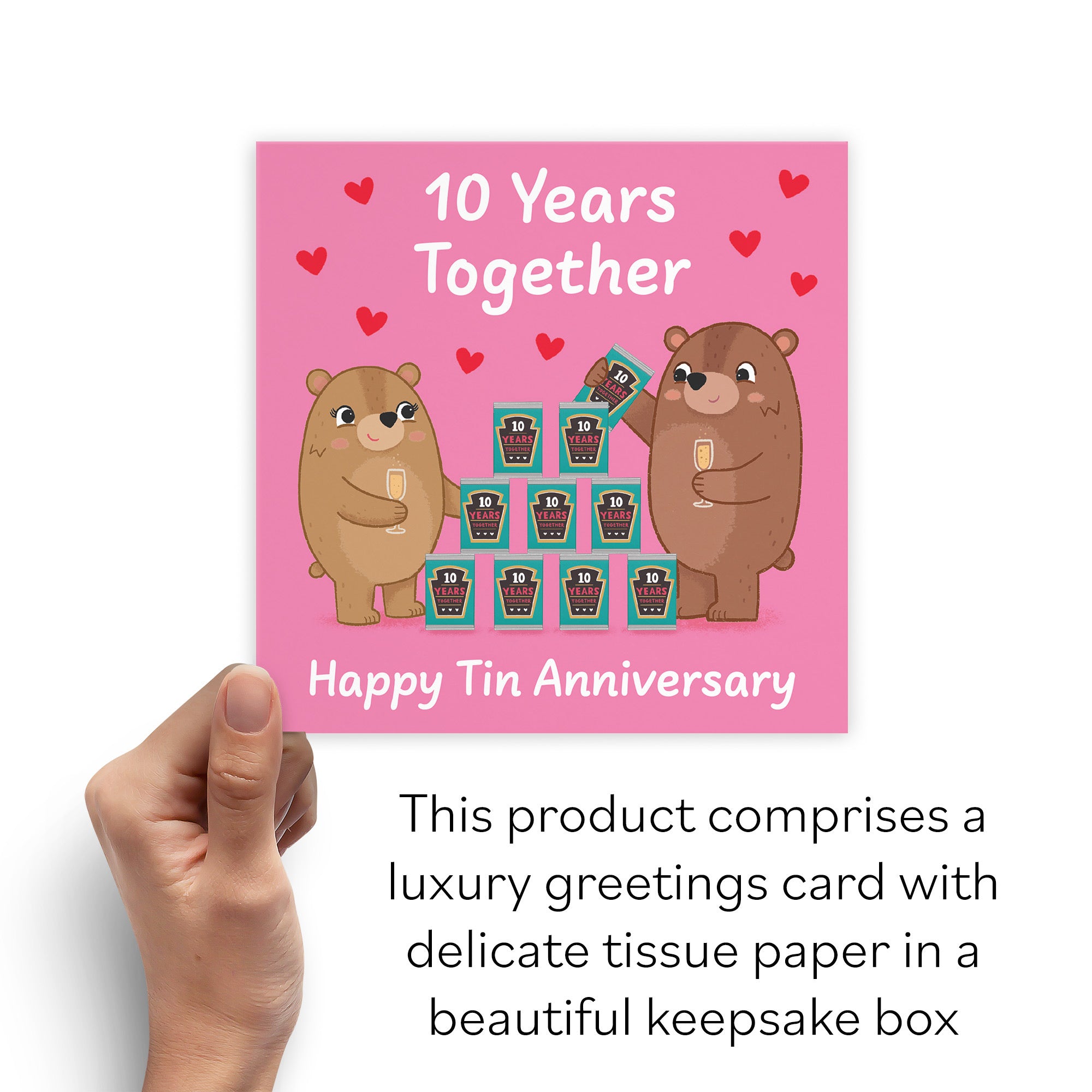 Boxed 10th Anniversary Card Love Story - Default Title (B0DHZVY27B)