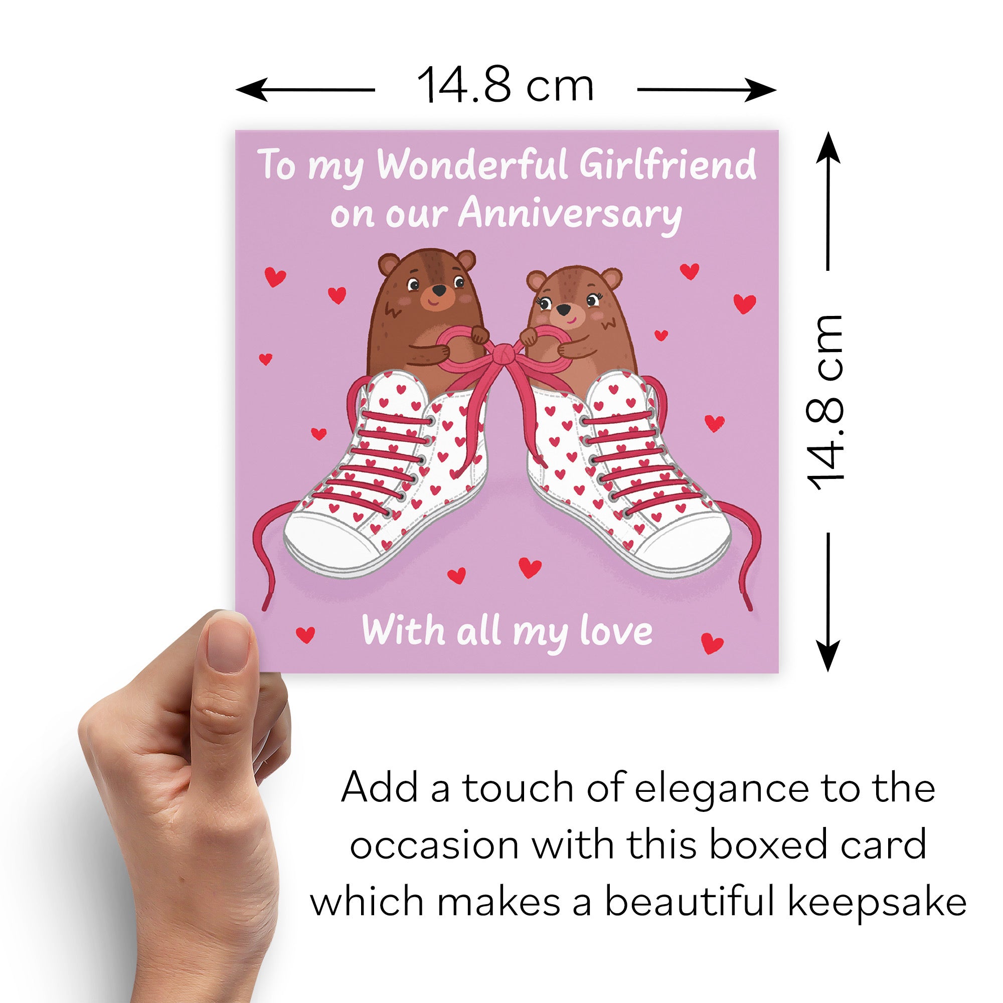 Boxed Girlfriend Anniversary Card Laces Love Story - Default Title (B0DHZW3Q82)