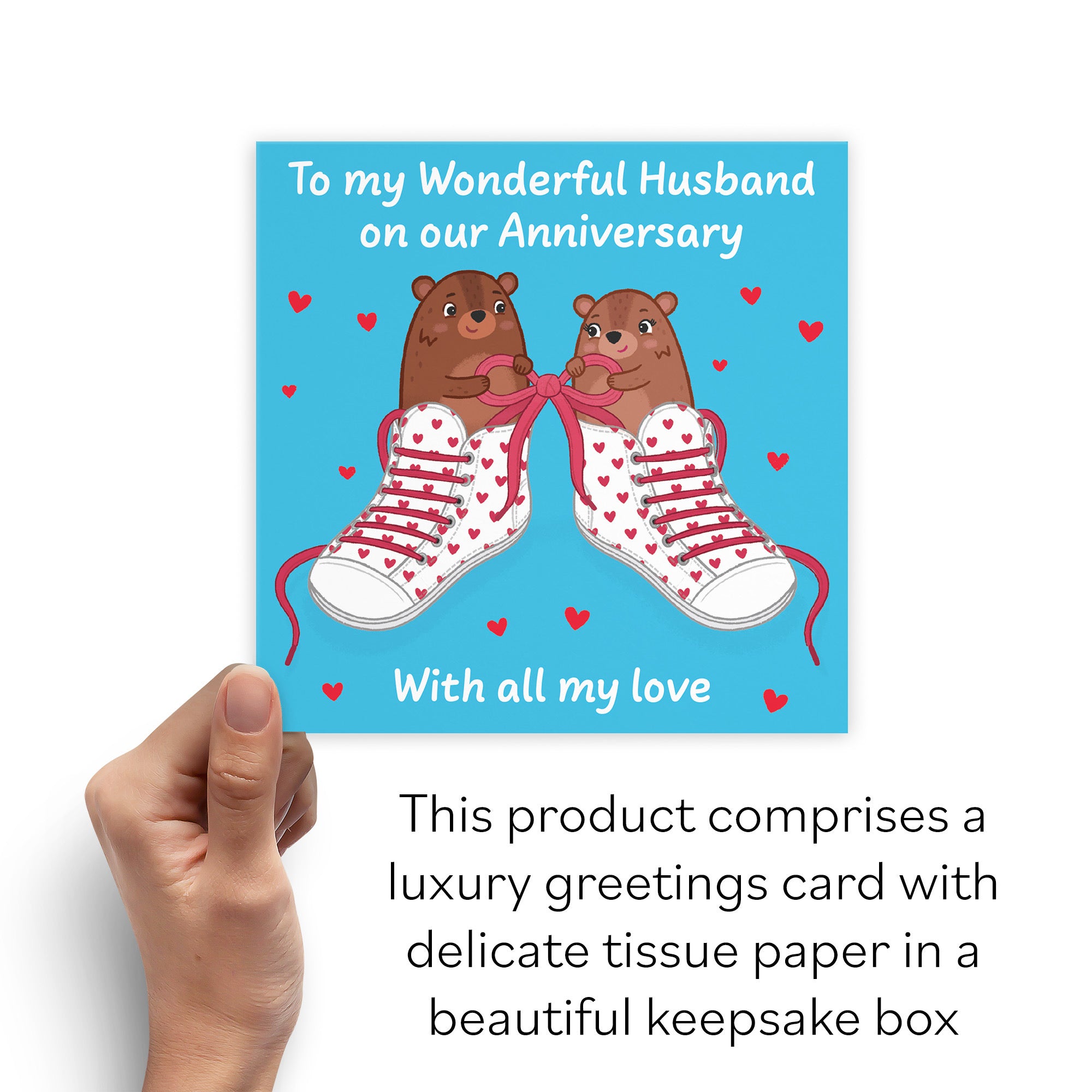 Boxed Husband Anniversary Card Laces Love Story - Default Title (B0DHZW7ZQR)