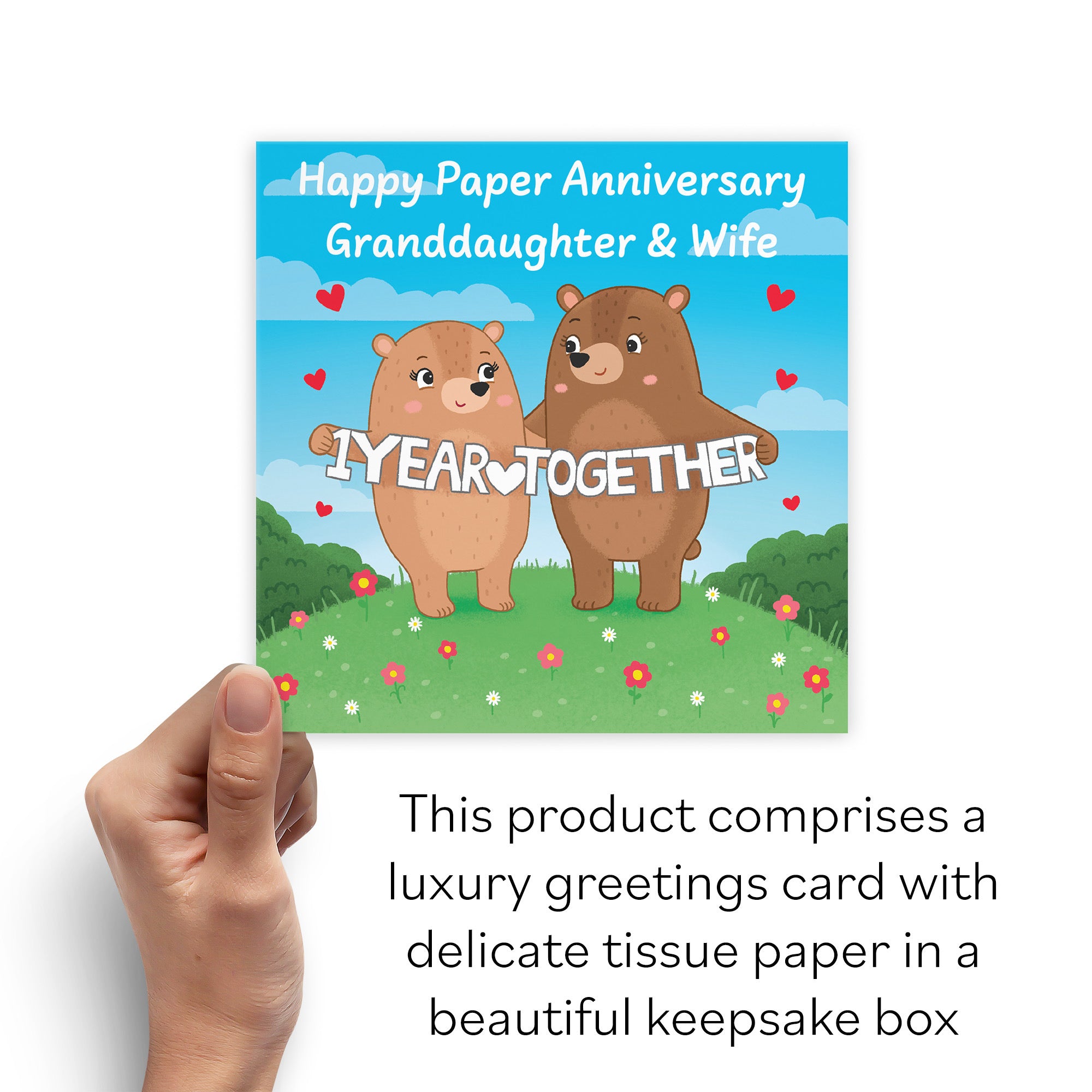 Boxed 1st Granddaughter And Wife Anniversary Card Love Story - Default Title (B0DHZWB94R)