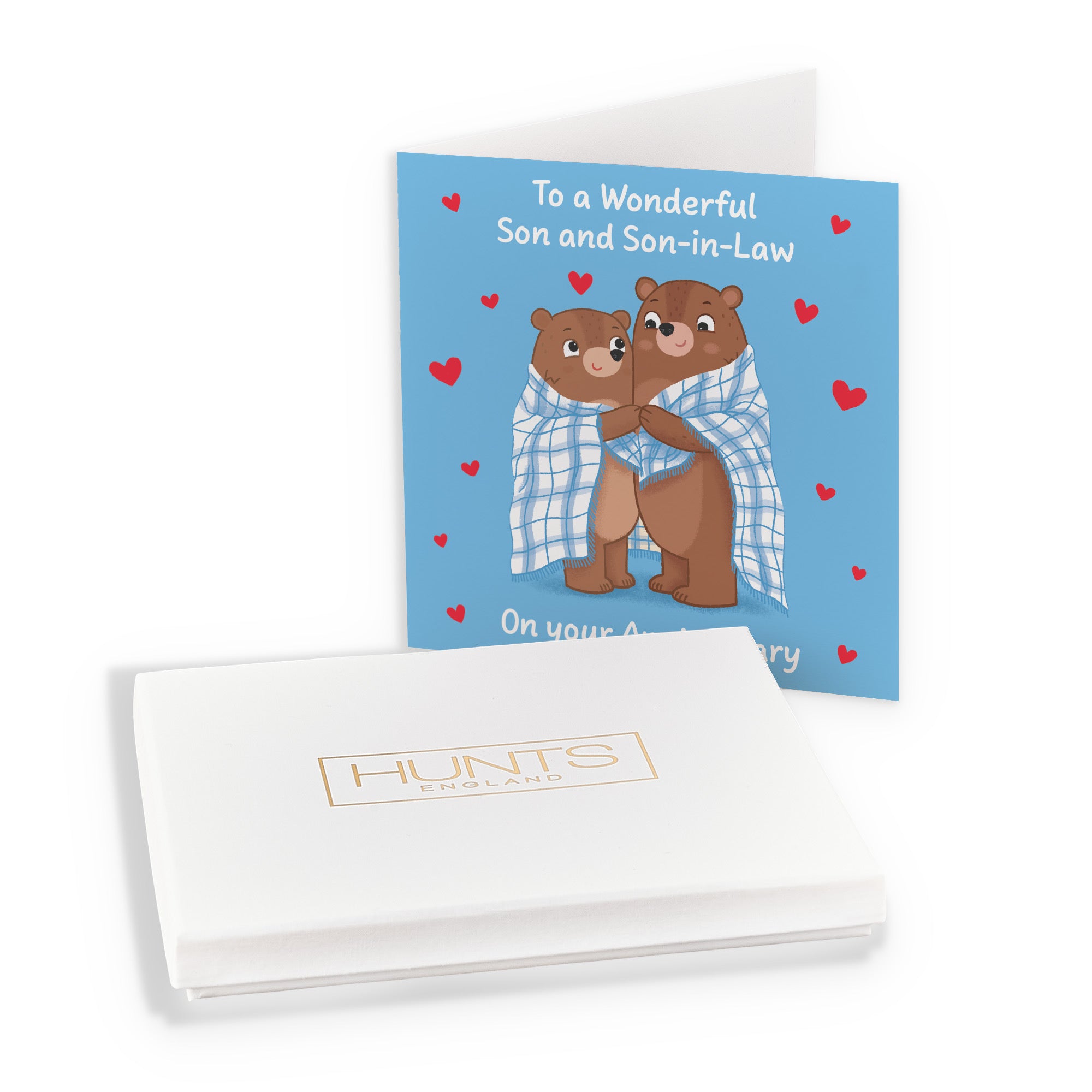 Boxed Son And Son In Law Anniversary Card Snuggly Bears Love Story - Default Title (B0DHZWLGH9)