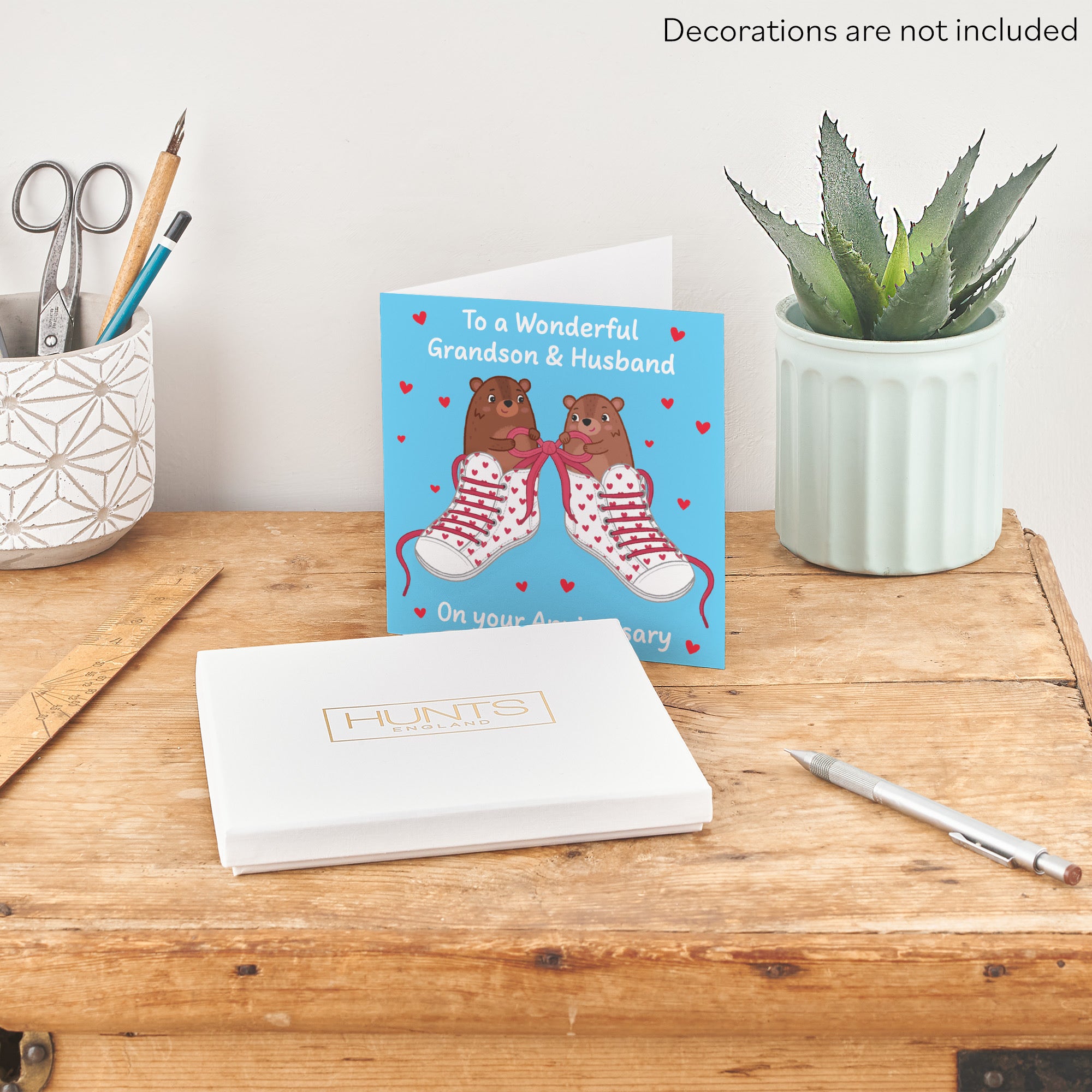 Boxed Grandson And Husband Anniversary Card Laces Love Story - Default Title (B0DHZWLWPX)