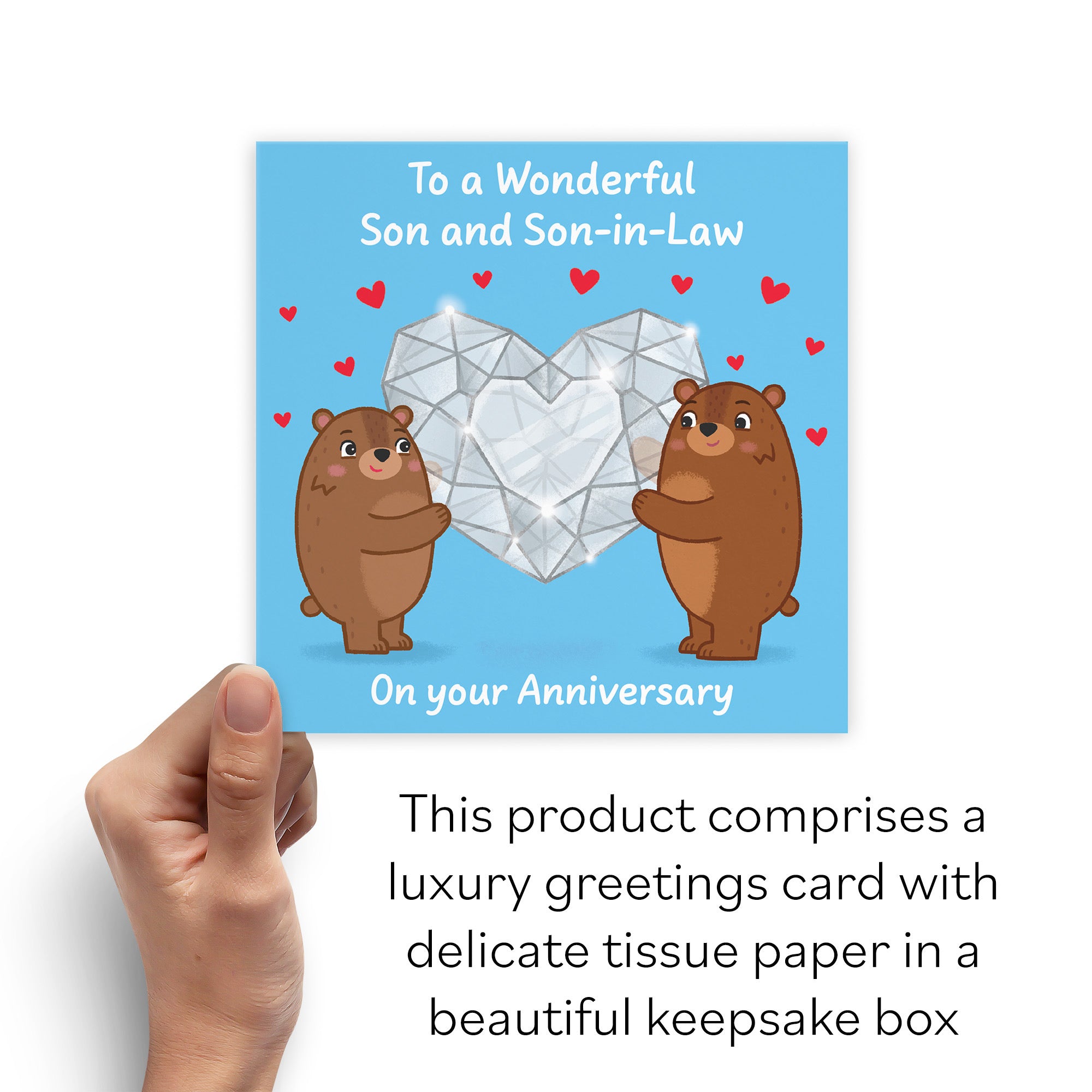 Boxed Son And Son In Law Anniversary Card Sparkling Love Story - Default Title (B0DHZWQ3V3)