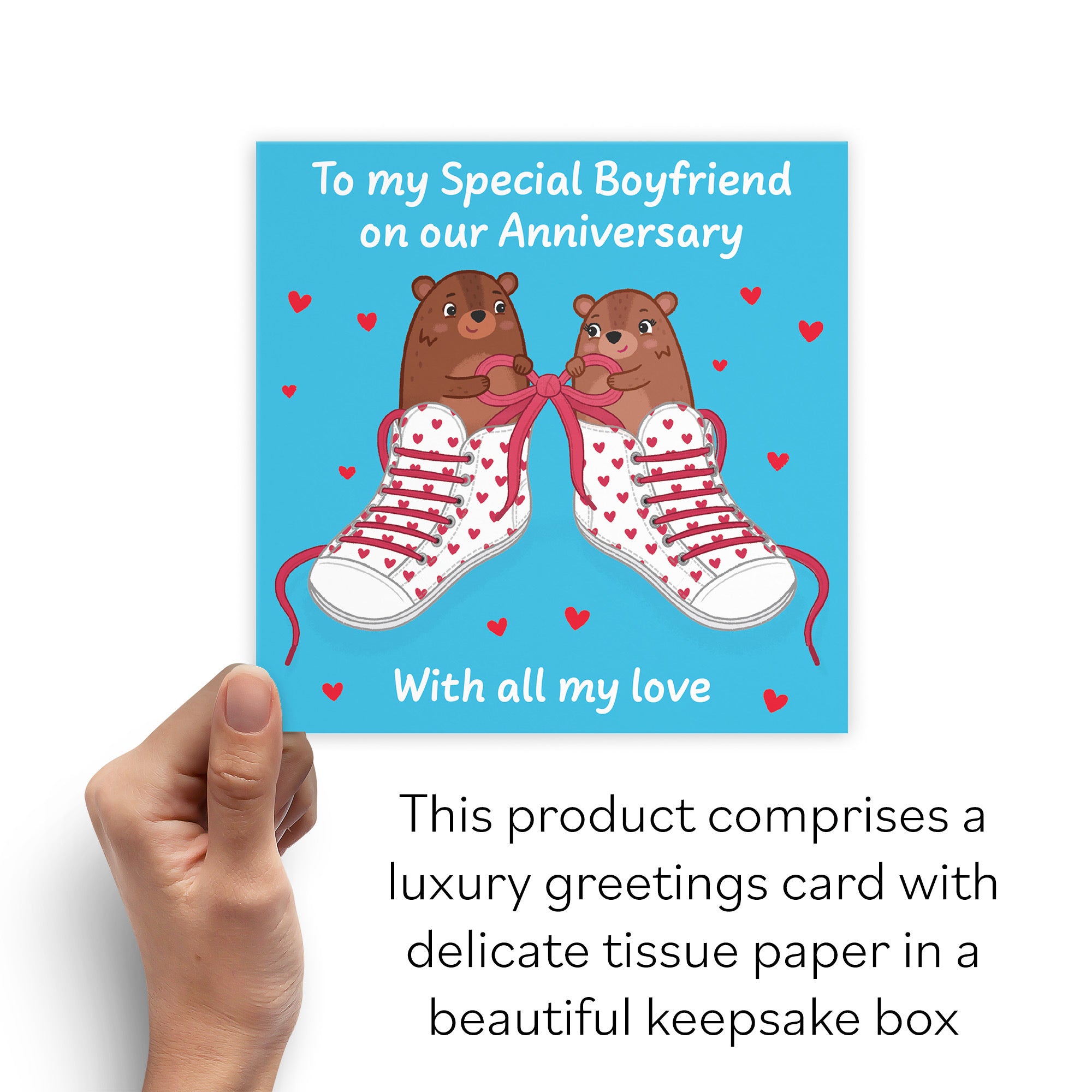 Boxed Boyfriend Anniversary Card Laces Love Story - Default Title (B0DHZWVKDF)