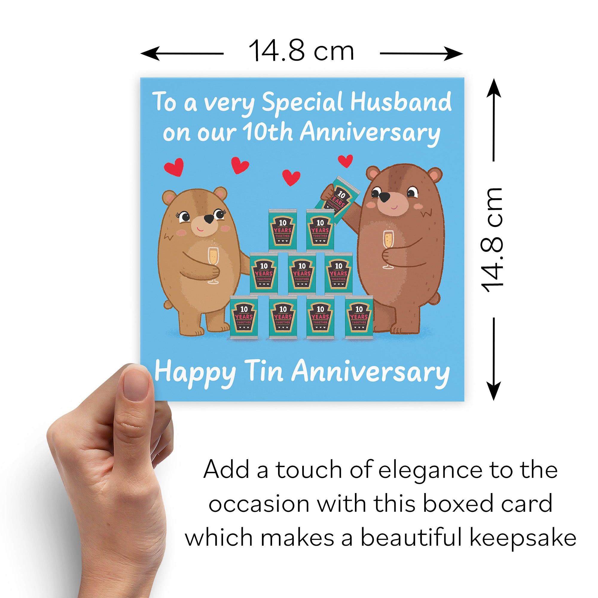 Boxed 10th Husband Anniversary Card Love Story - Default Title (B0DHZWXZ6C)