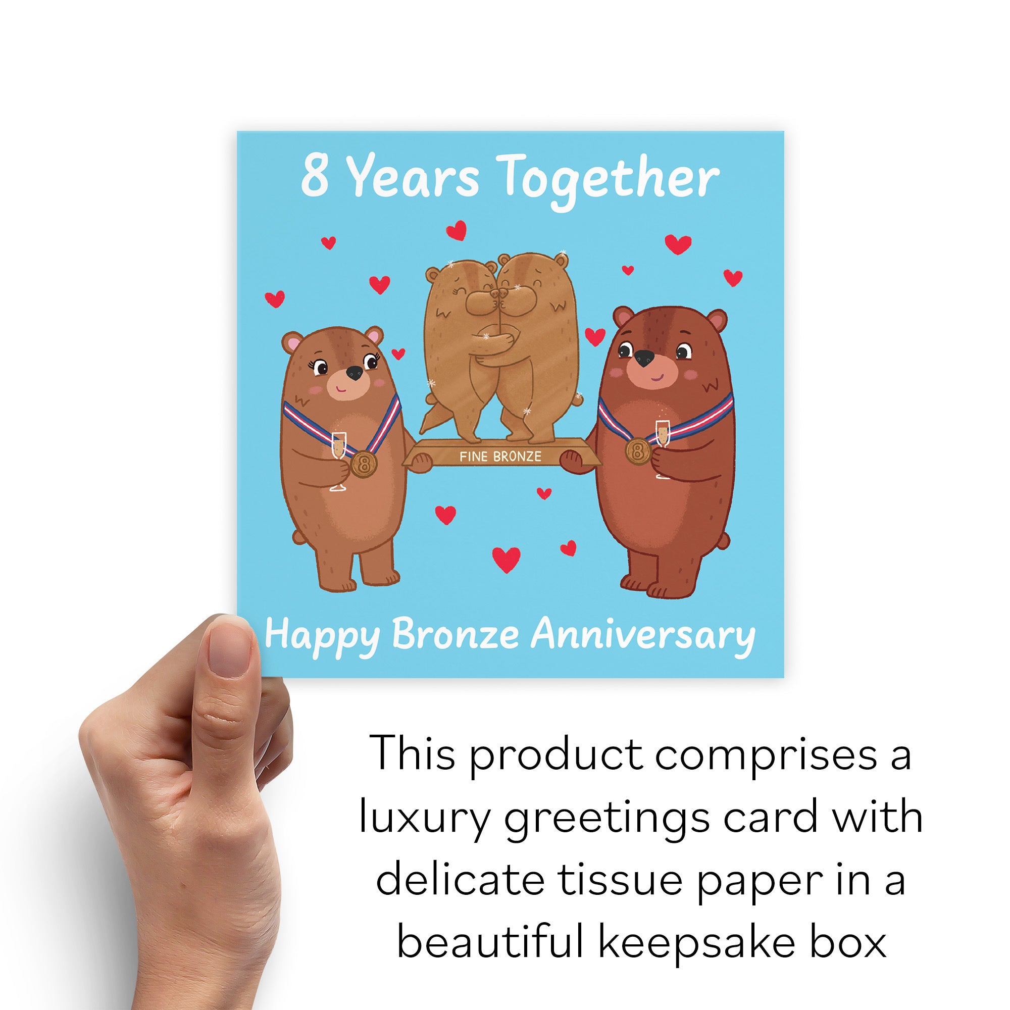 Boxed 8th Anniversary Card Love Story - Default Title (B0DHZX1LR5)