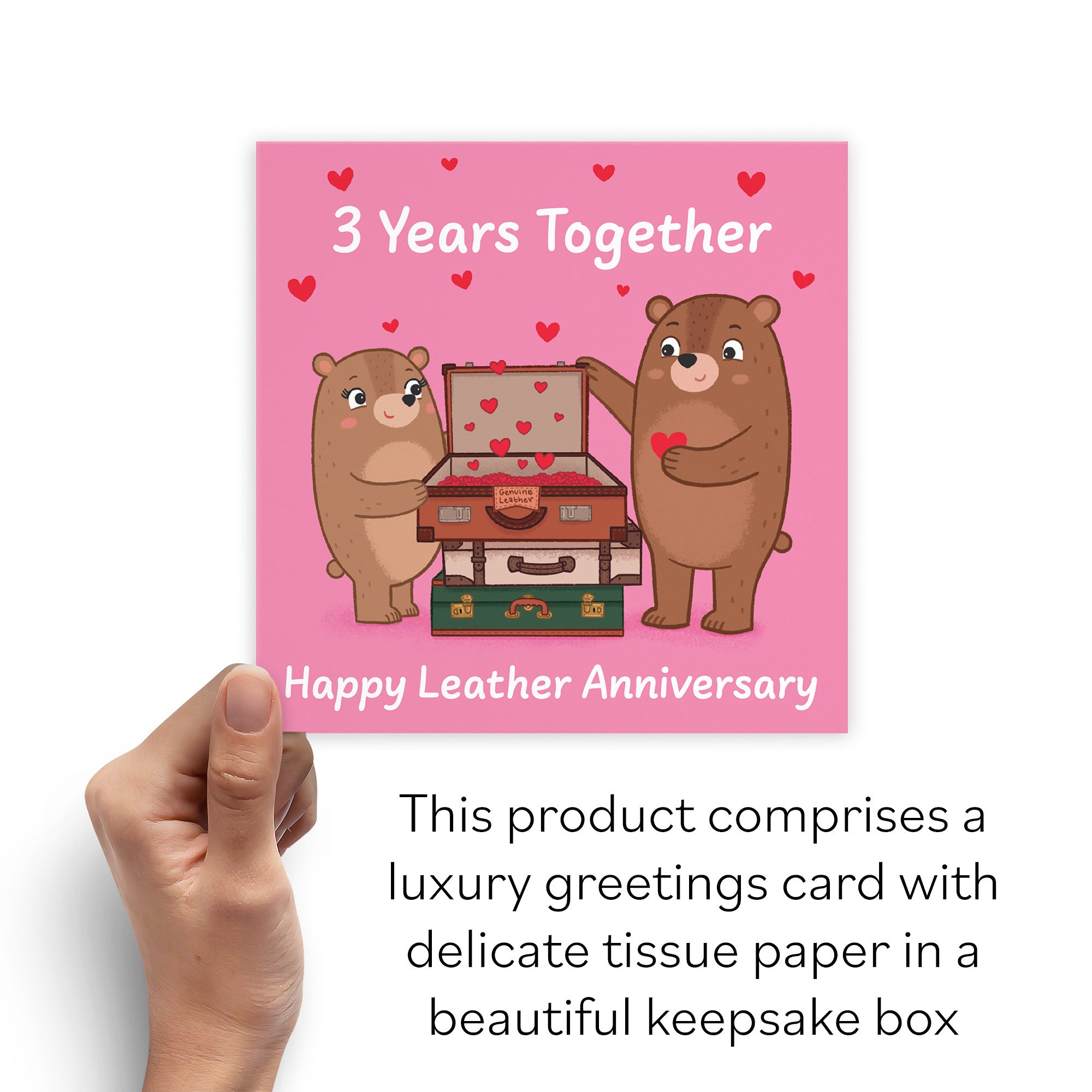 Boxed 3rd Anniversary Card Love Story - Default Title (B0DHZXHLTN)