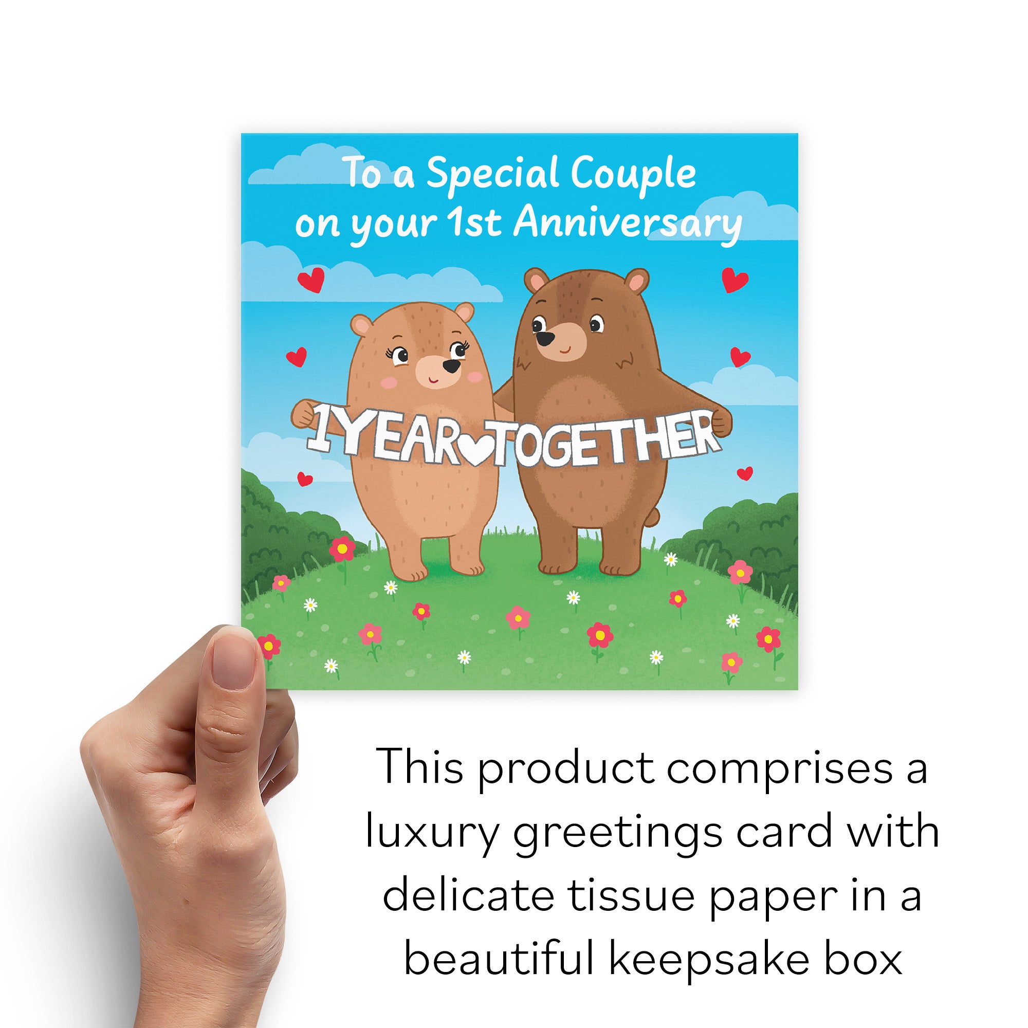 Boxed 1st Couple Anniversary Card Love Story - Default Title (B0DHZXK2W8)