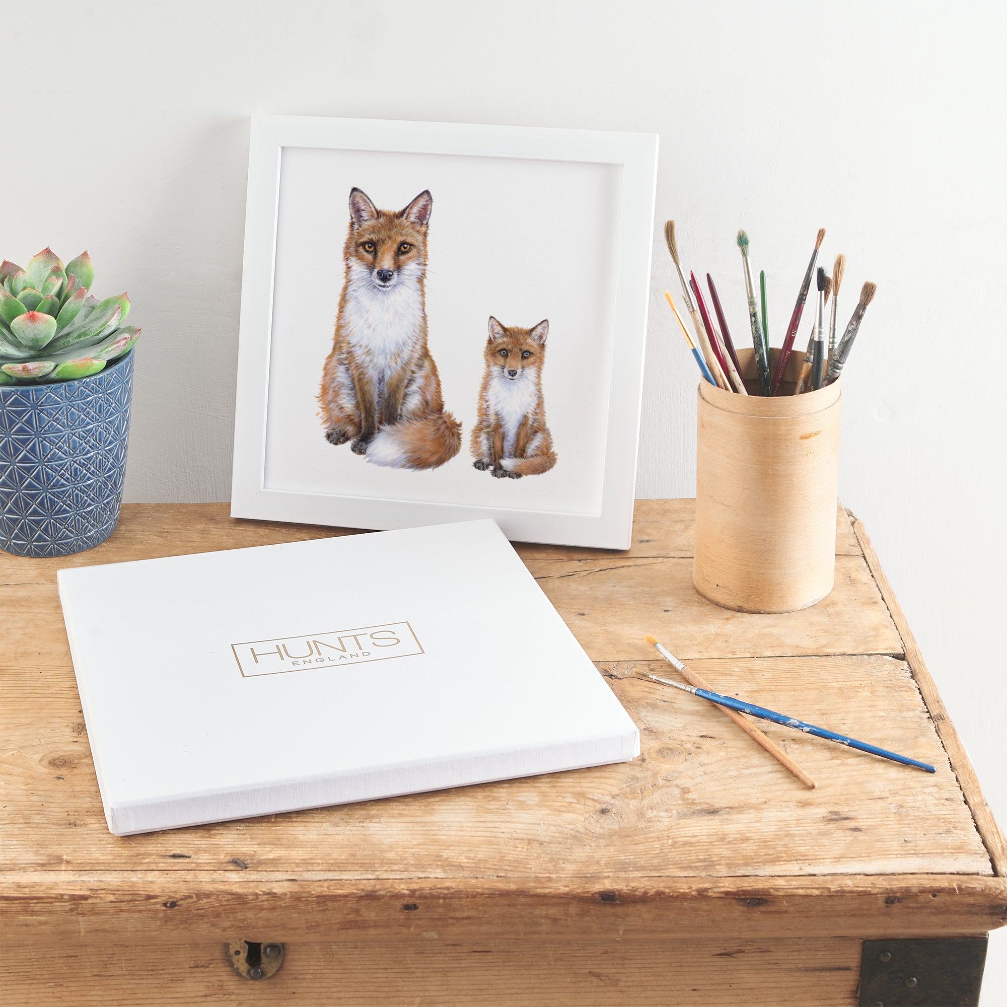 'Foxes' Fine Art Framed Print In Luxury Box