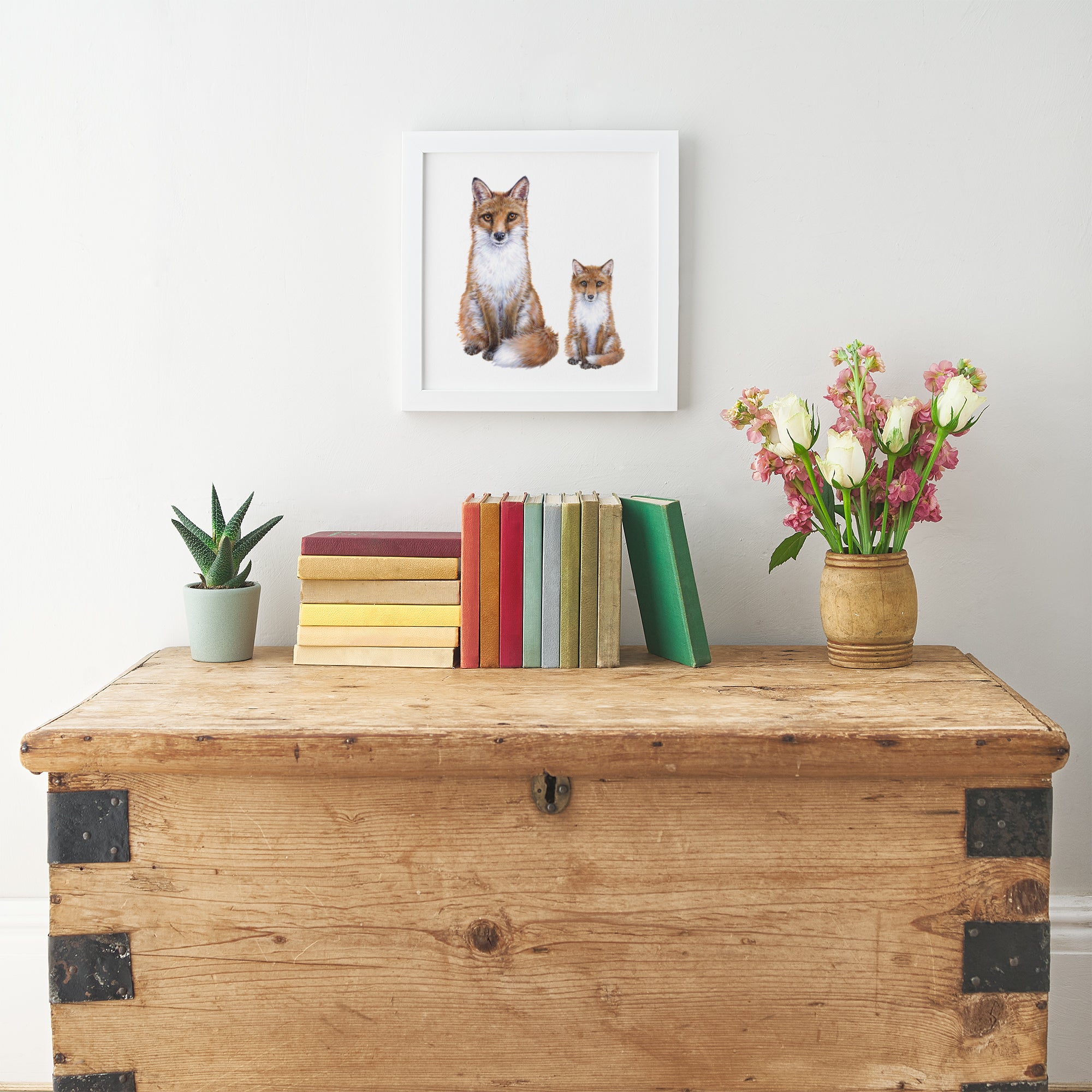 'Foxes' Fine Art Framed Print In Luxury Box