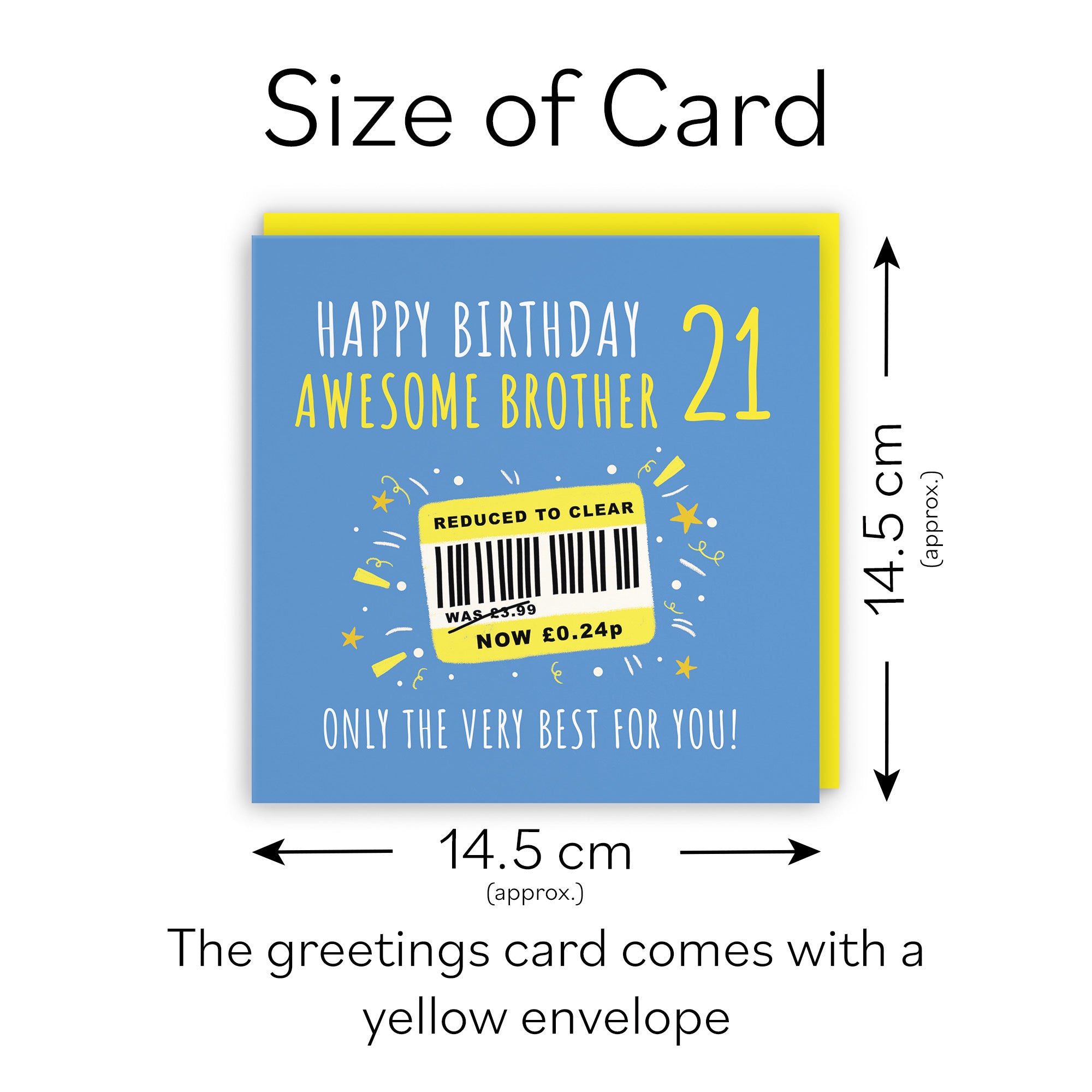 21st Brother Birthday Card Reduced To Clear Moments - Default Title (BS00076)