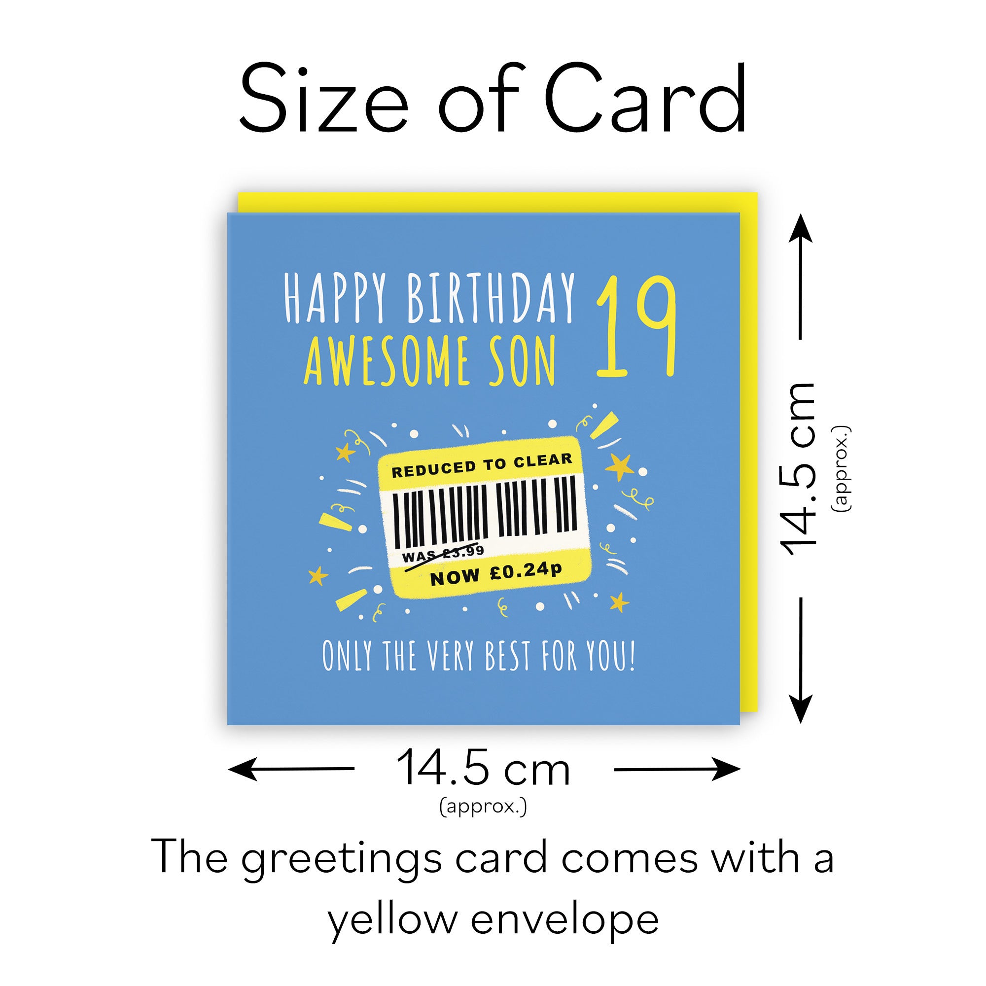 19th Son Birthday Card Reduced To Clear Moments - Default Title (BS00135)