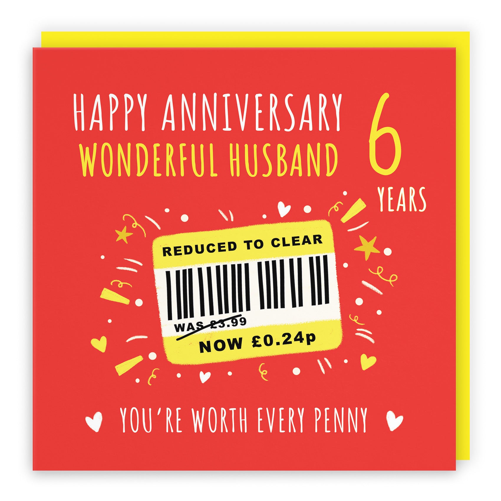 6th Husband Anniversary Card Reduced To Clear Moments - Default Title (BS00213)