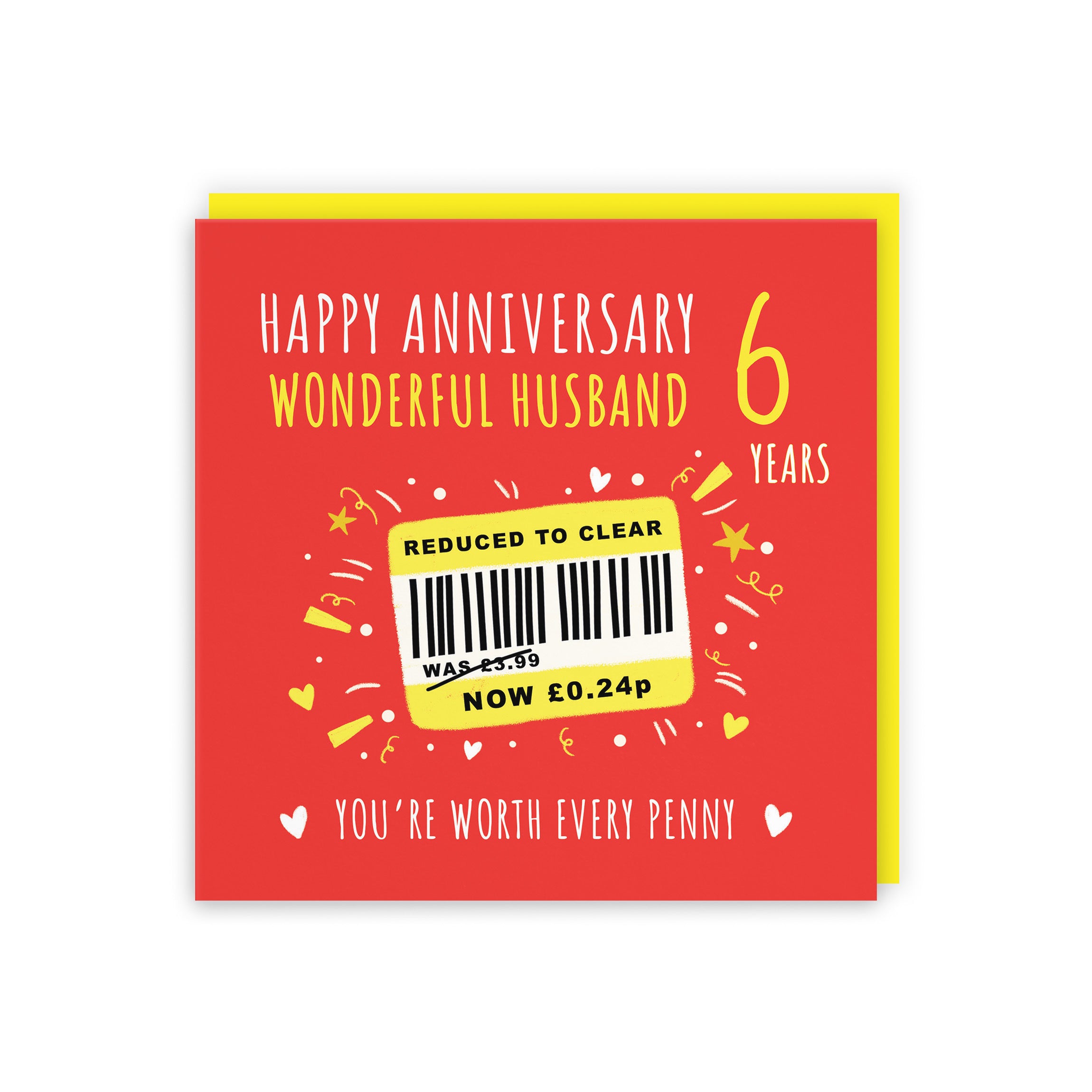 6th Husband Anniversary Card Reduced To Clear Moments - Default Title (BS00213)