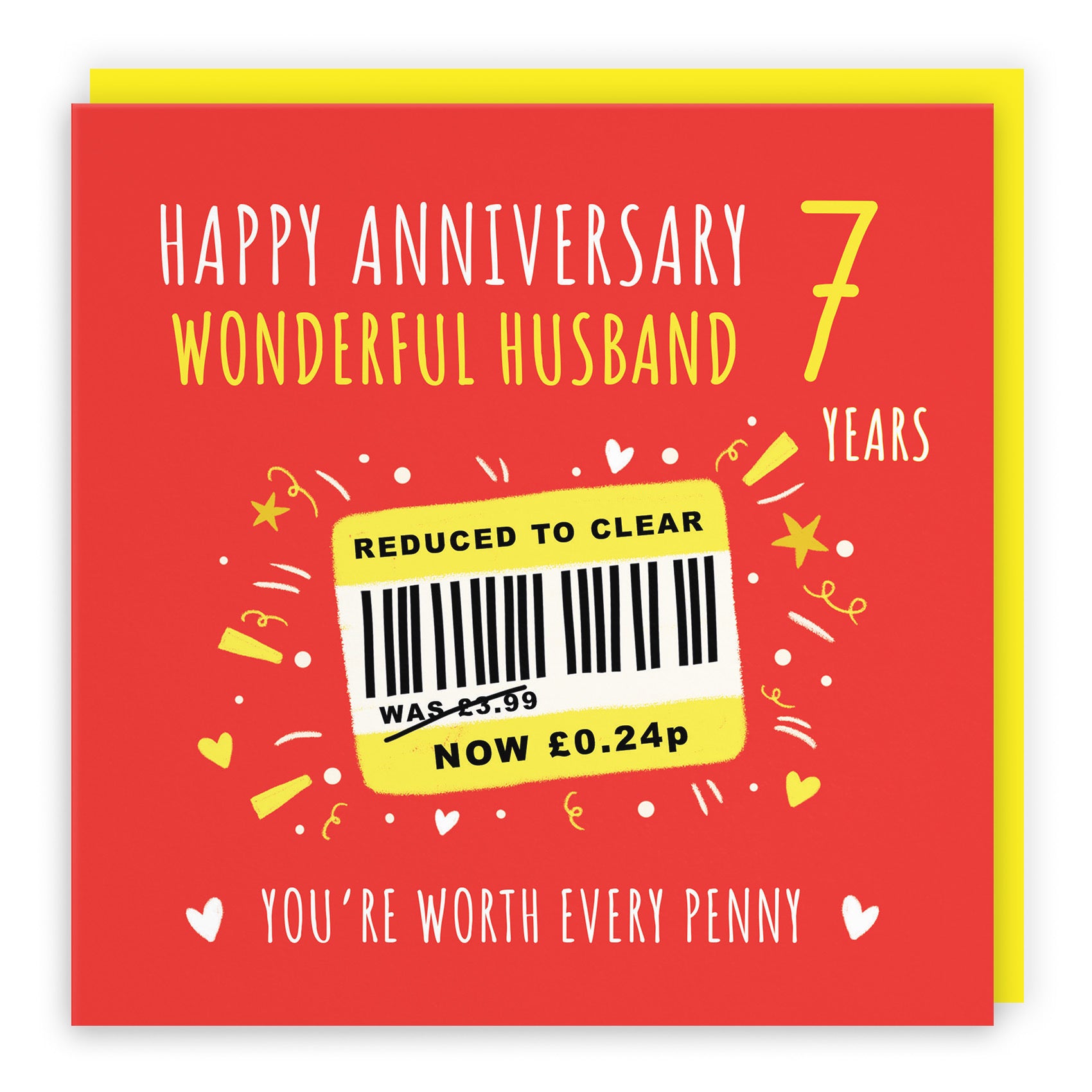 7th Husband Anniversary Card Reduced To Clear Moments - Default Title (BS00214)